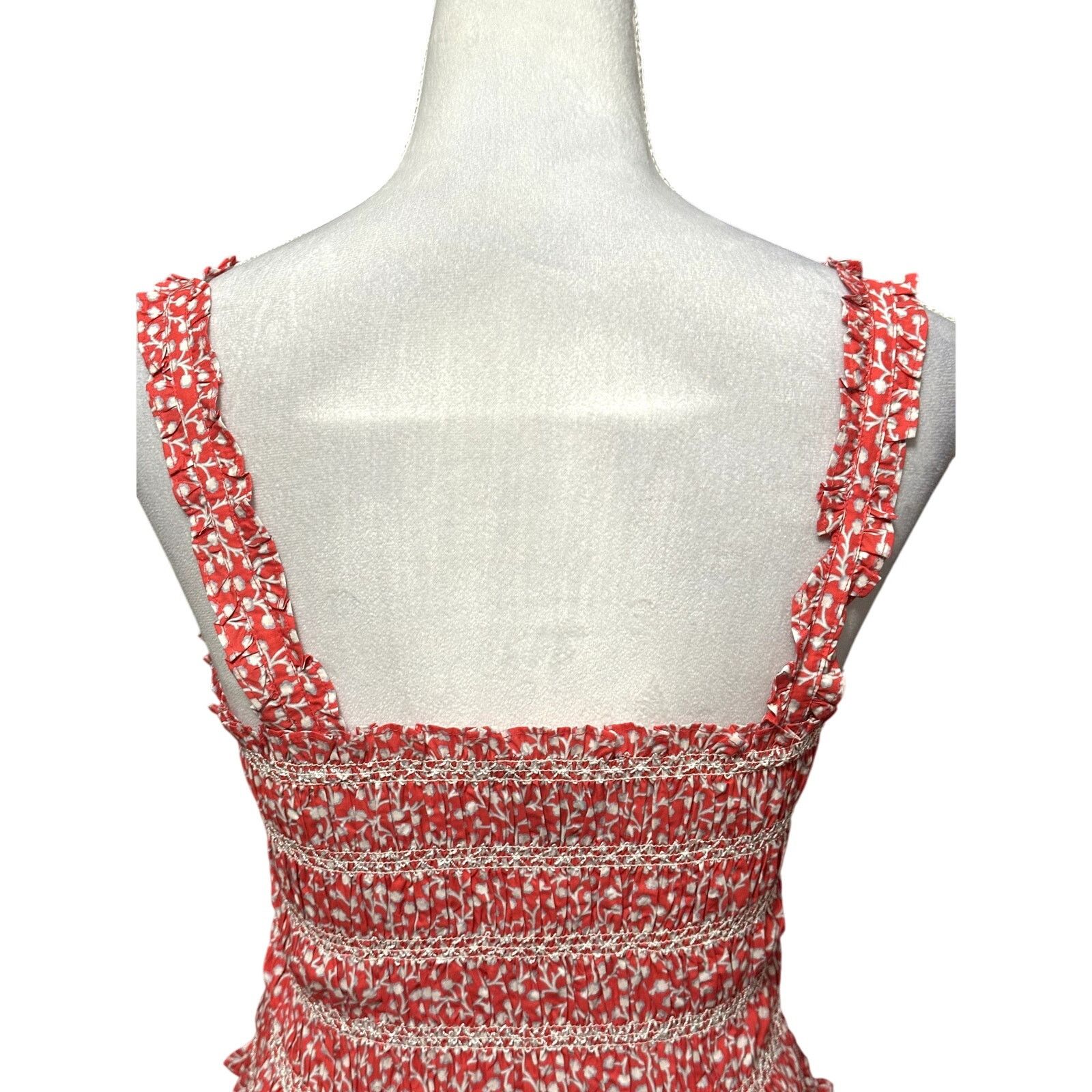 French Connection French Connection Smocked Sleeveless Crop Top Cotton Red 8 Size M / US 6-8 / IT 42-44 - 6 Thumbnail