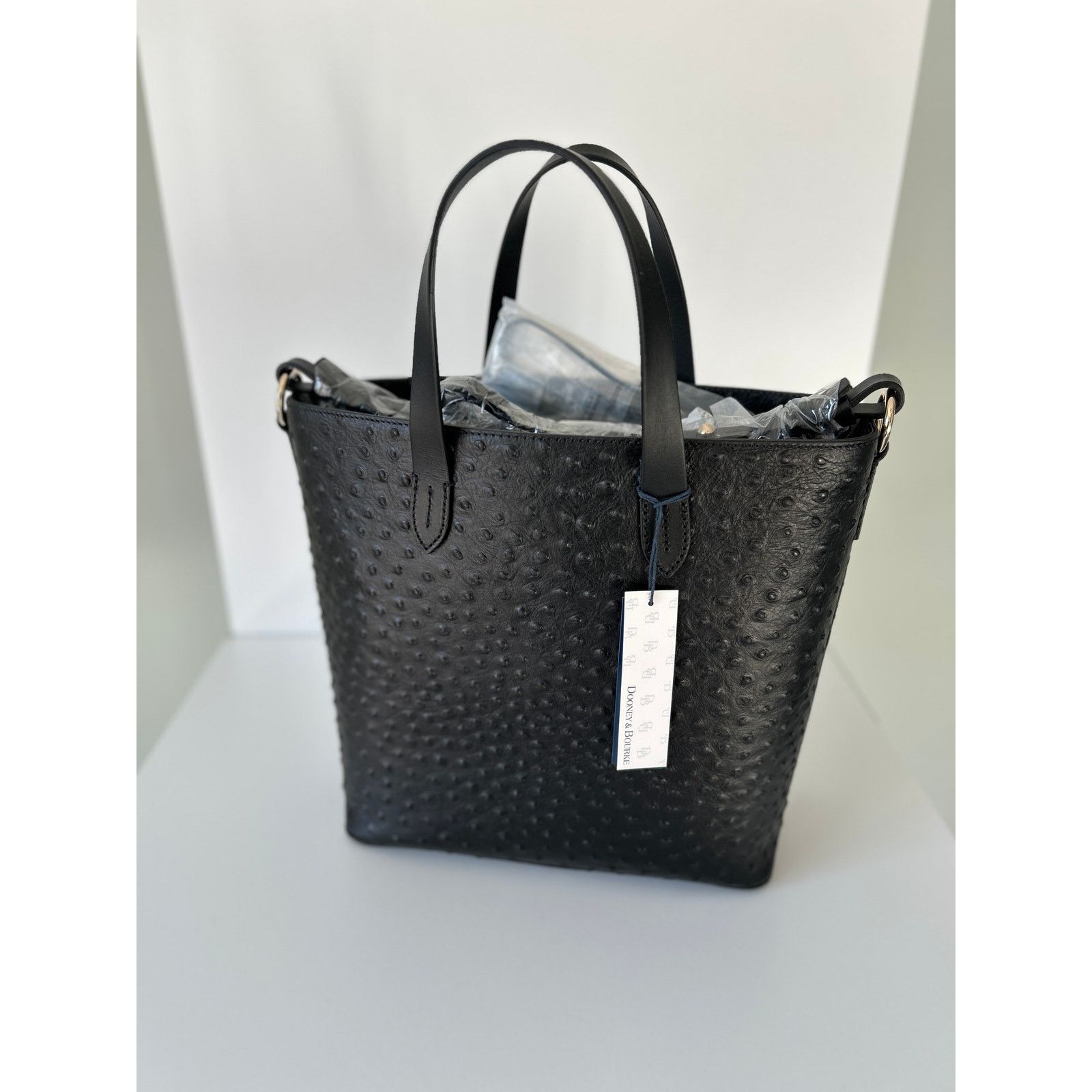 Dooney & Bourke NWT Dooney Burke Black Ostrich Lillana Purse with Pouch Size ONE SIZE - 2 Thumbnail