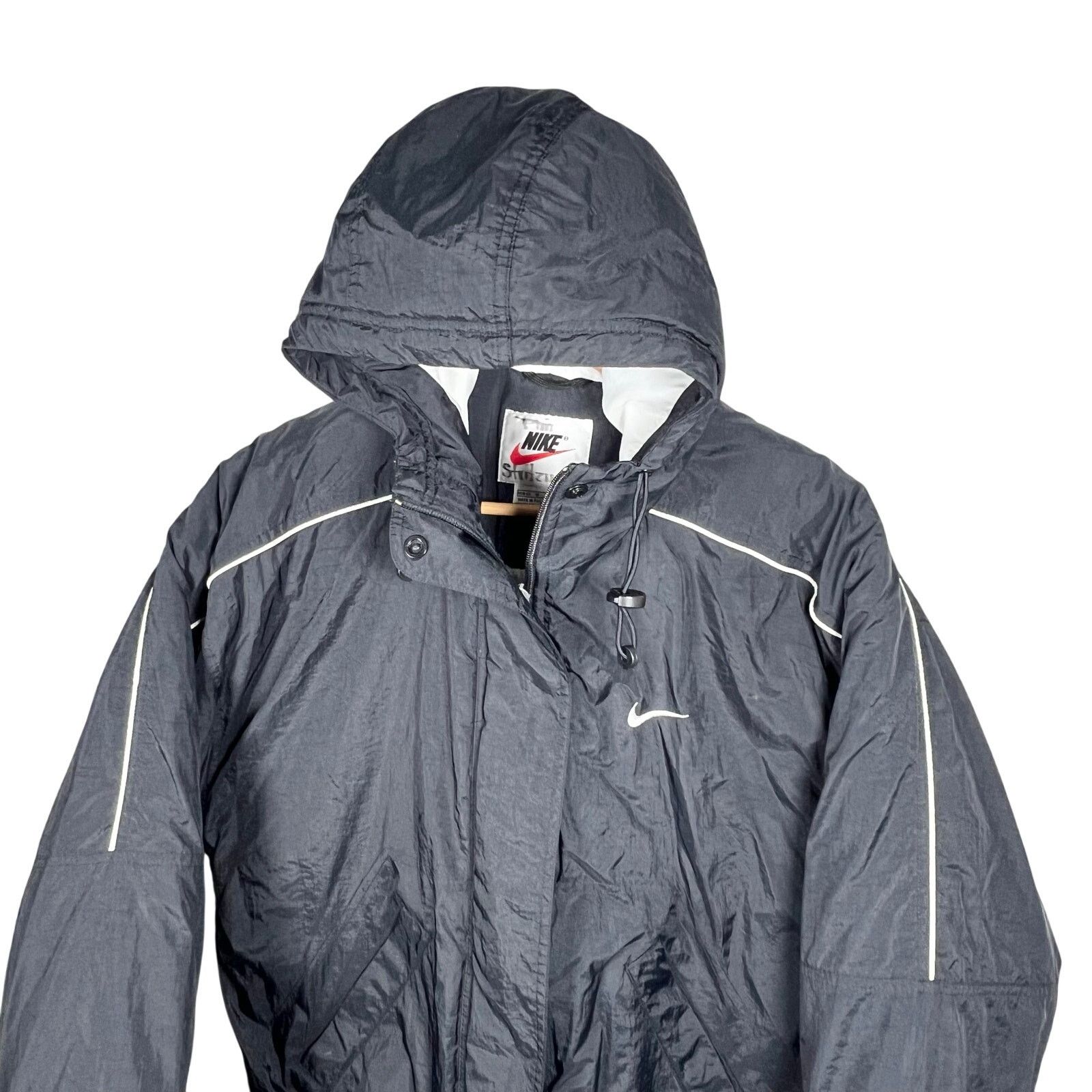 Nike Vintage Nike White Tag Black Swoosh Jacket Medium 22x28 Size US M / EU 48-50 / 2 - 3 Thumbnail