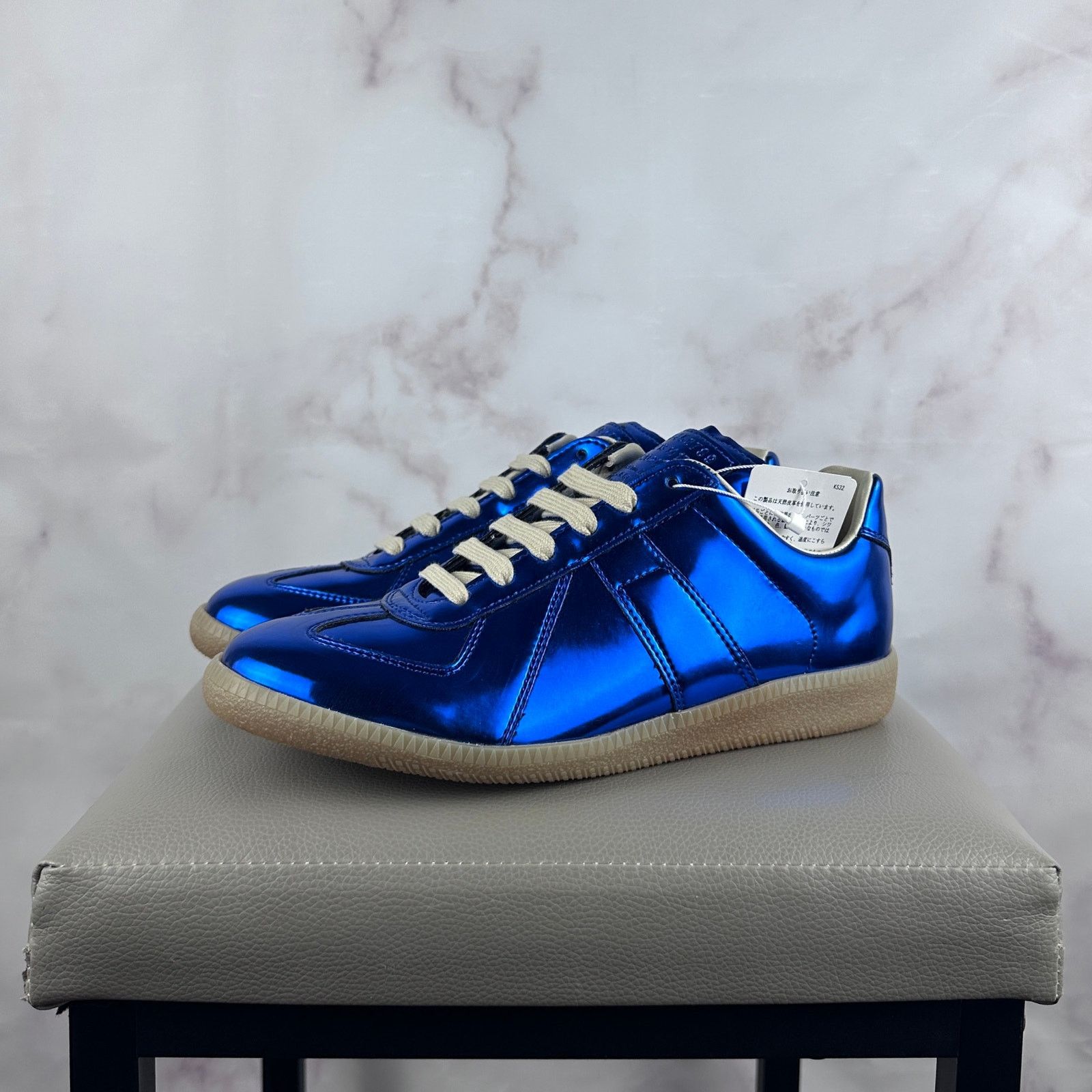 Maison Margiela Replica GAT Trainer Metallic Blue Size US 5 / IT 35 - 1 Thumbnail