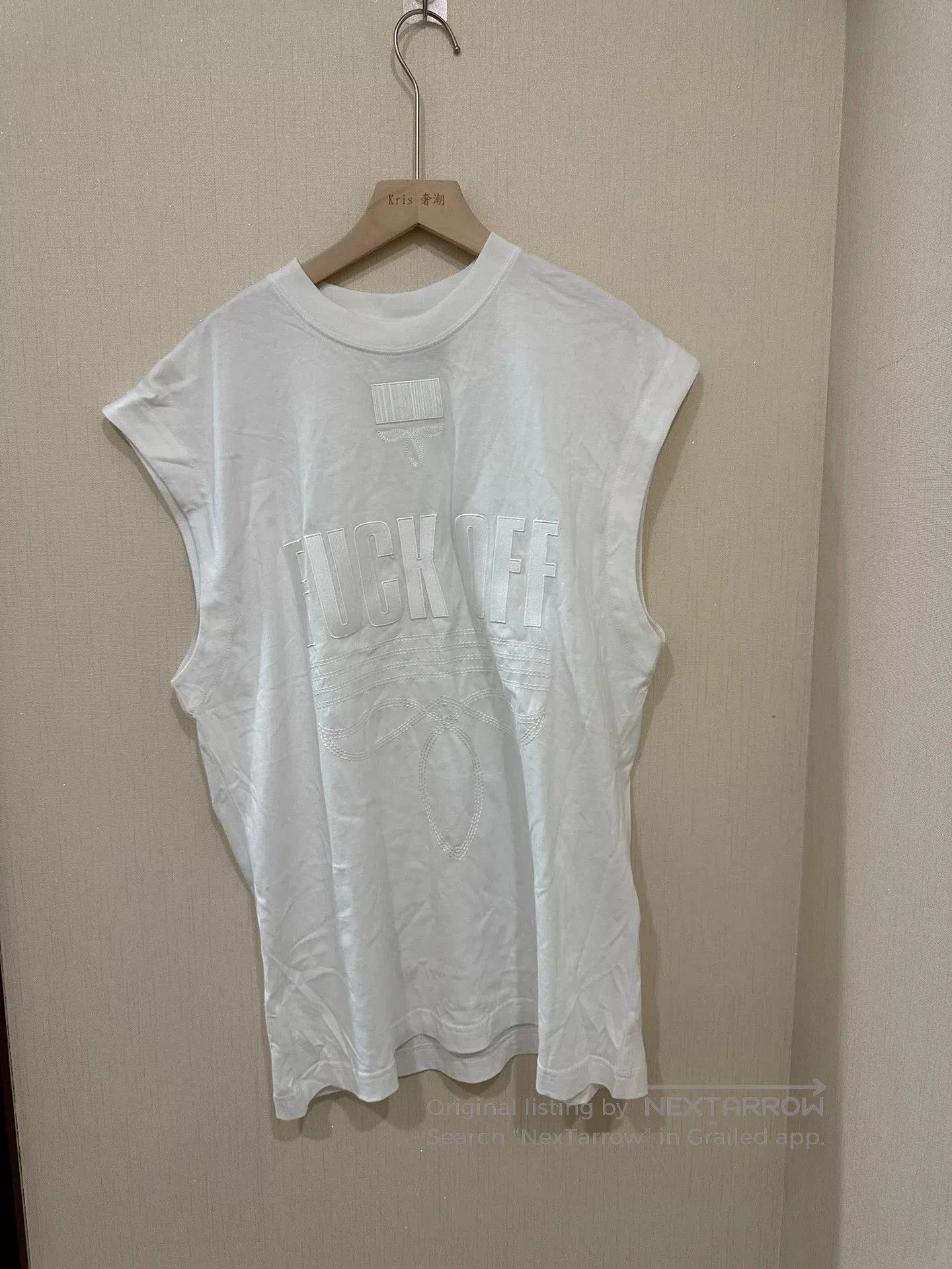 Vetements vetements f**k off sleeveless top in white. Size US XS / EU 42 / 0 - 1 Thumbnail
