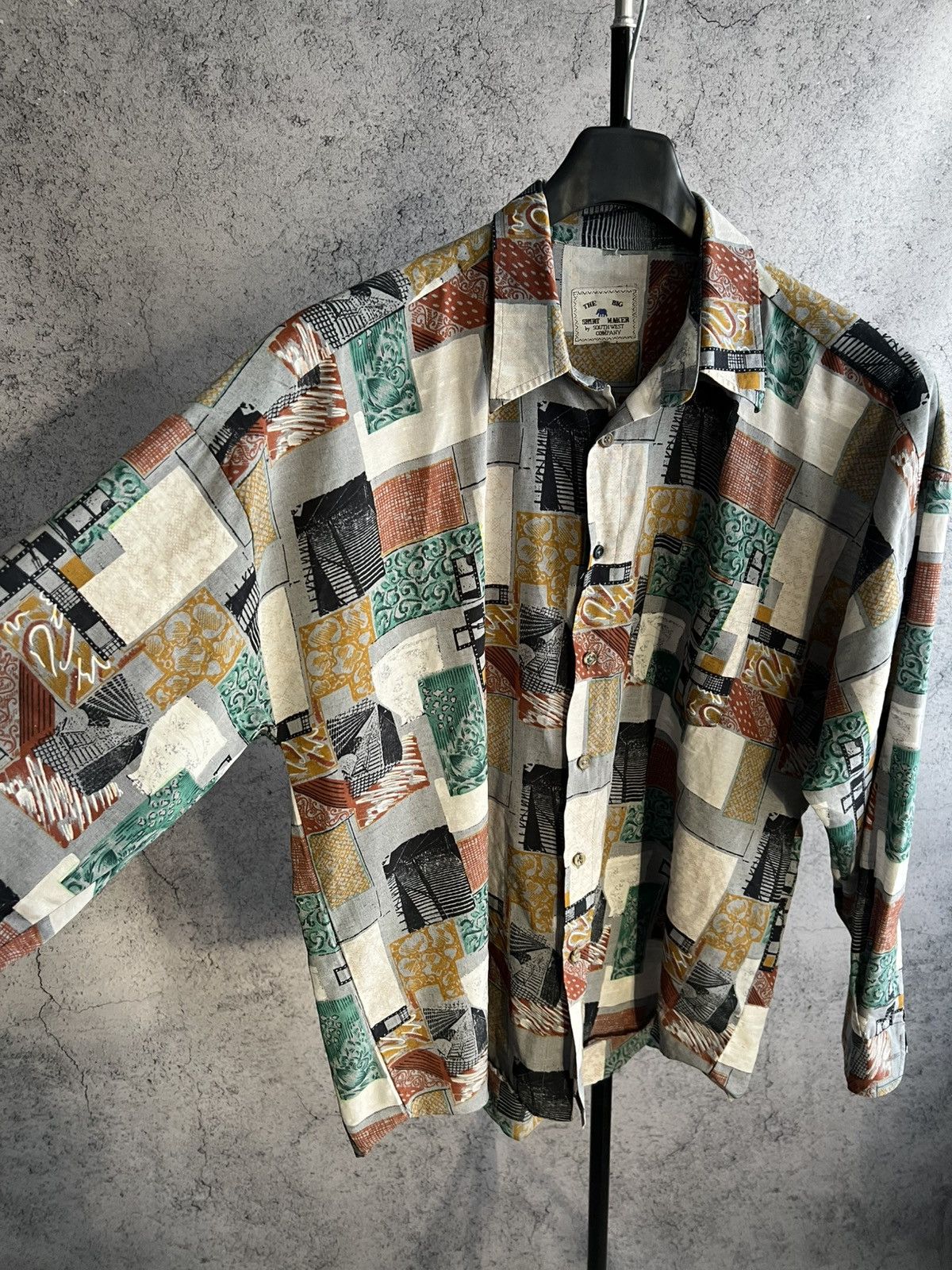 Vintage Vintage Patchwork Shirt The Big Shirt Maker by South West Size US XL / EU 56 / 4 - 3 Thumbnail