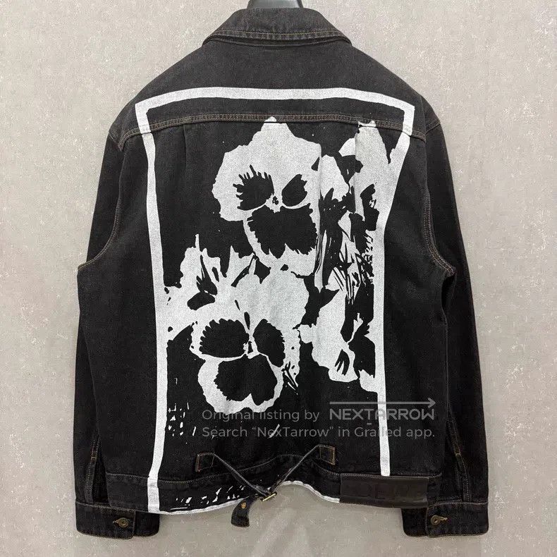 Loewe Loewe Washed Distressed Floral Print Denim Jacket Size US M / EU 48-50 / 2 - 5 Thumbnail