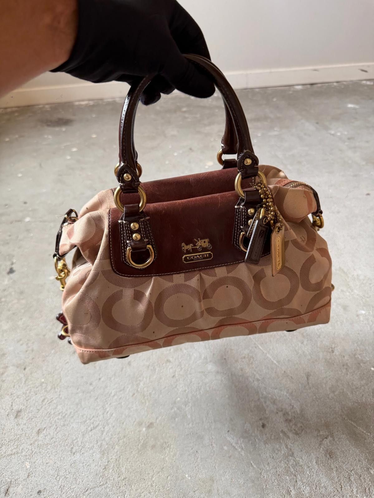 Coach Coach 2Way Signature Julianna Shoulder Bag Beige/Brown Size ONE SIZE - 6 Thumbnail