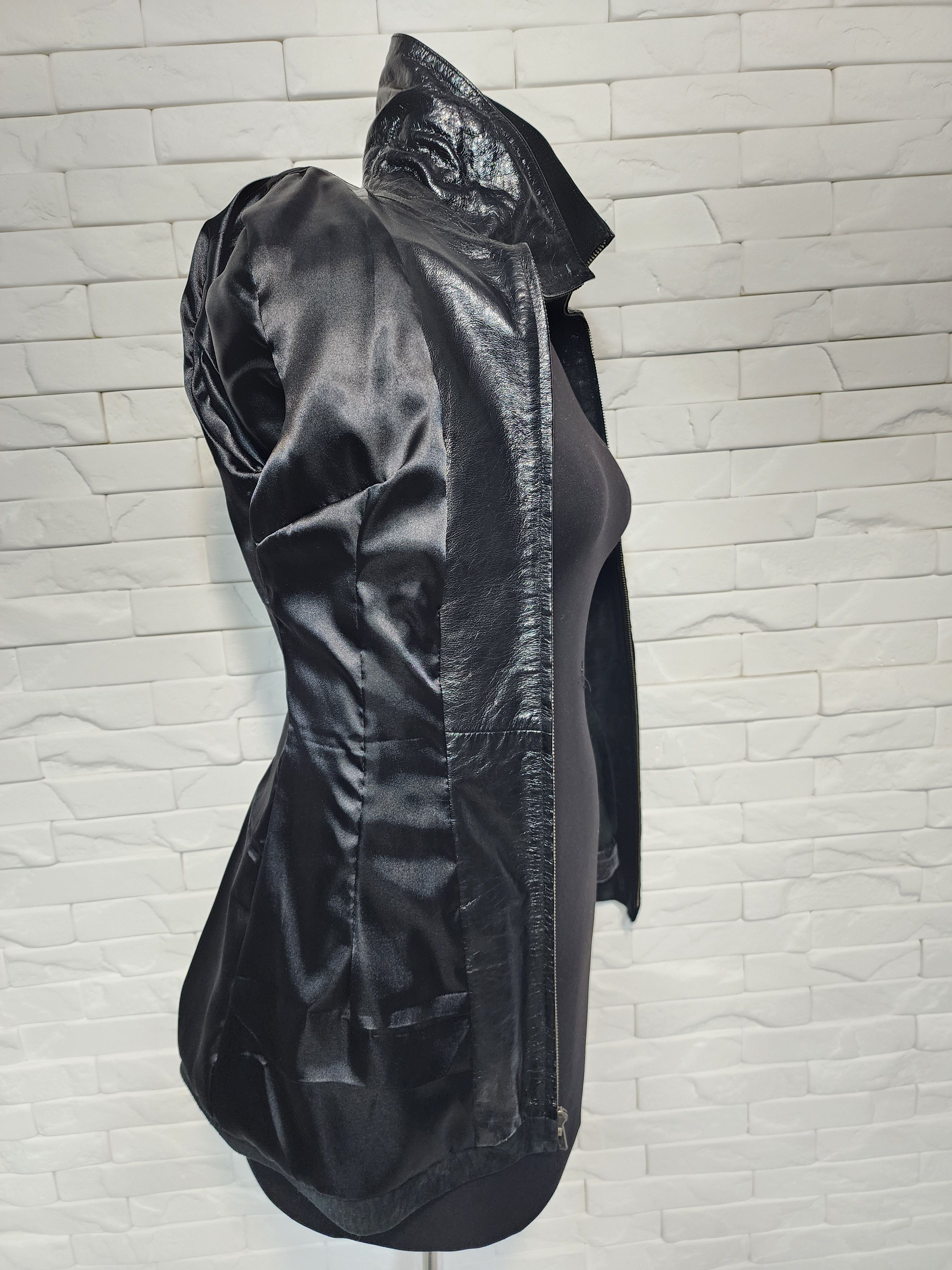 Designer Black Genuine Leather Jacket Size M / US 6-8 / IT 42-44 - 10 Thumbnail
