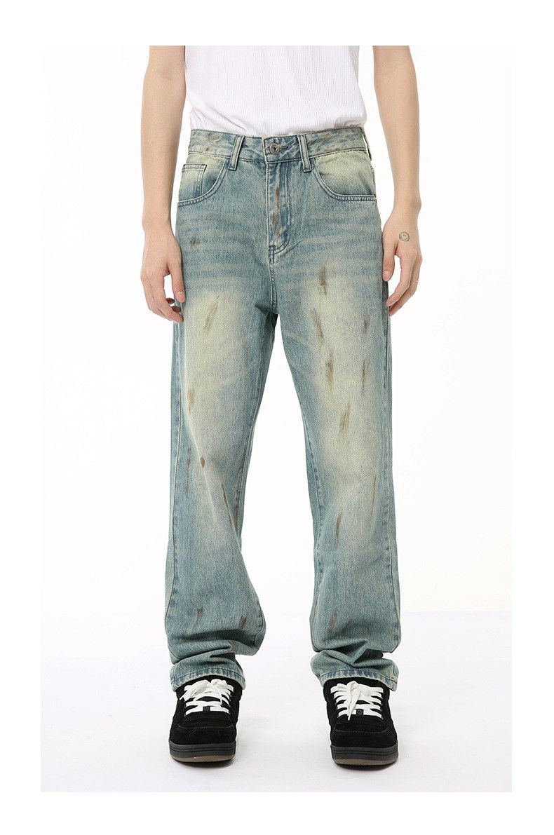 Japanese Brand American retro distressed washed gradient jeans Size US 32 / EU 48 - 1 Thumbnail