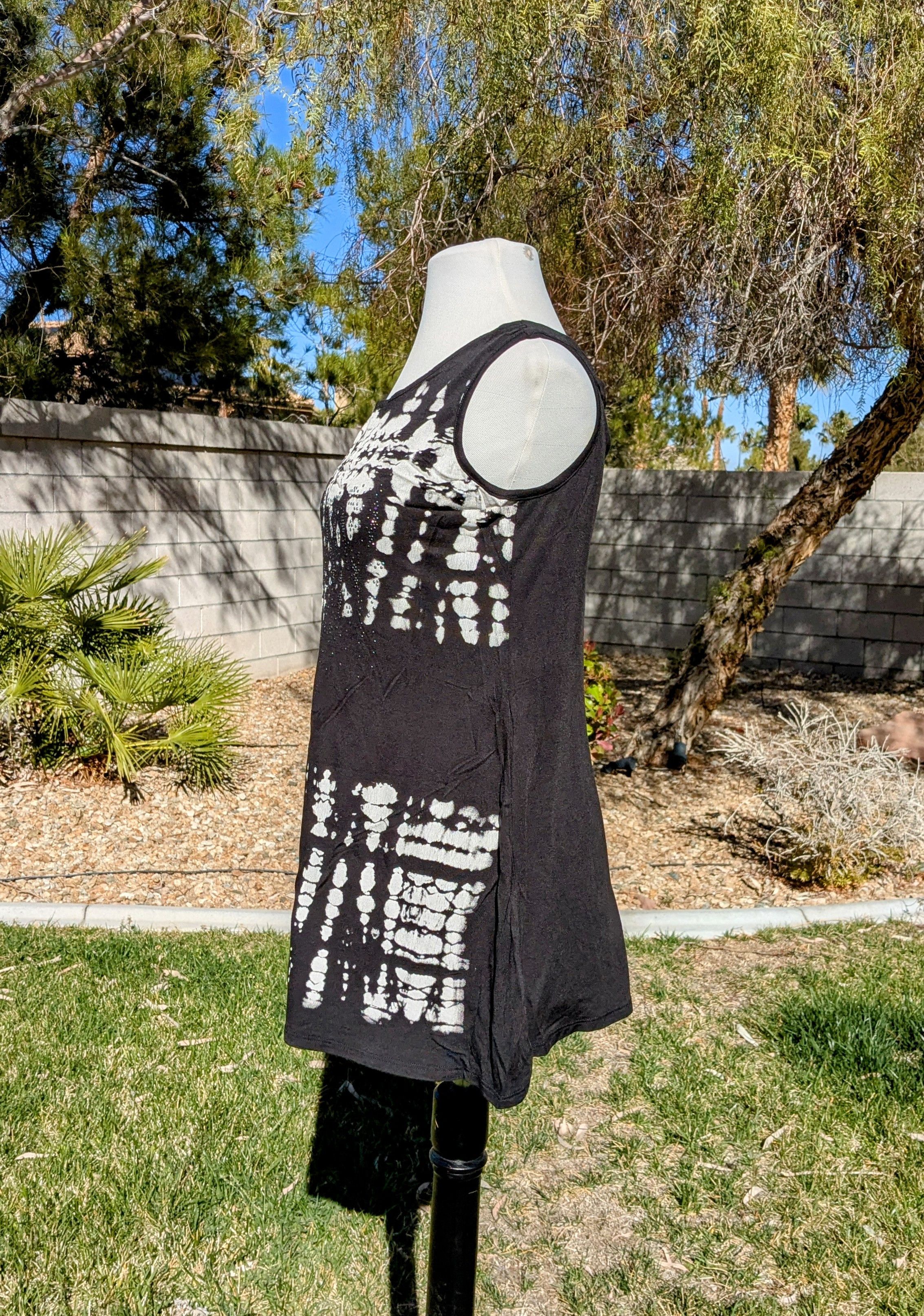 Designer B.L.E.U Tie Dye Top Tunic Dress w/Rhinestones Keyhole Back Size S / US 4 / IT 40 - 3 Thumbnail