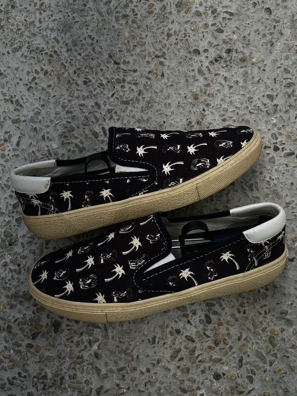Saint Laurent Paris Surf & Palm Print Slip-On Sneakers in Canvas Size US 8 / EU 41 - 4 Thumbnail