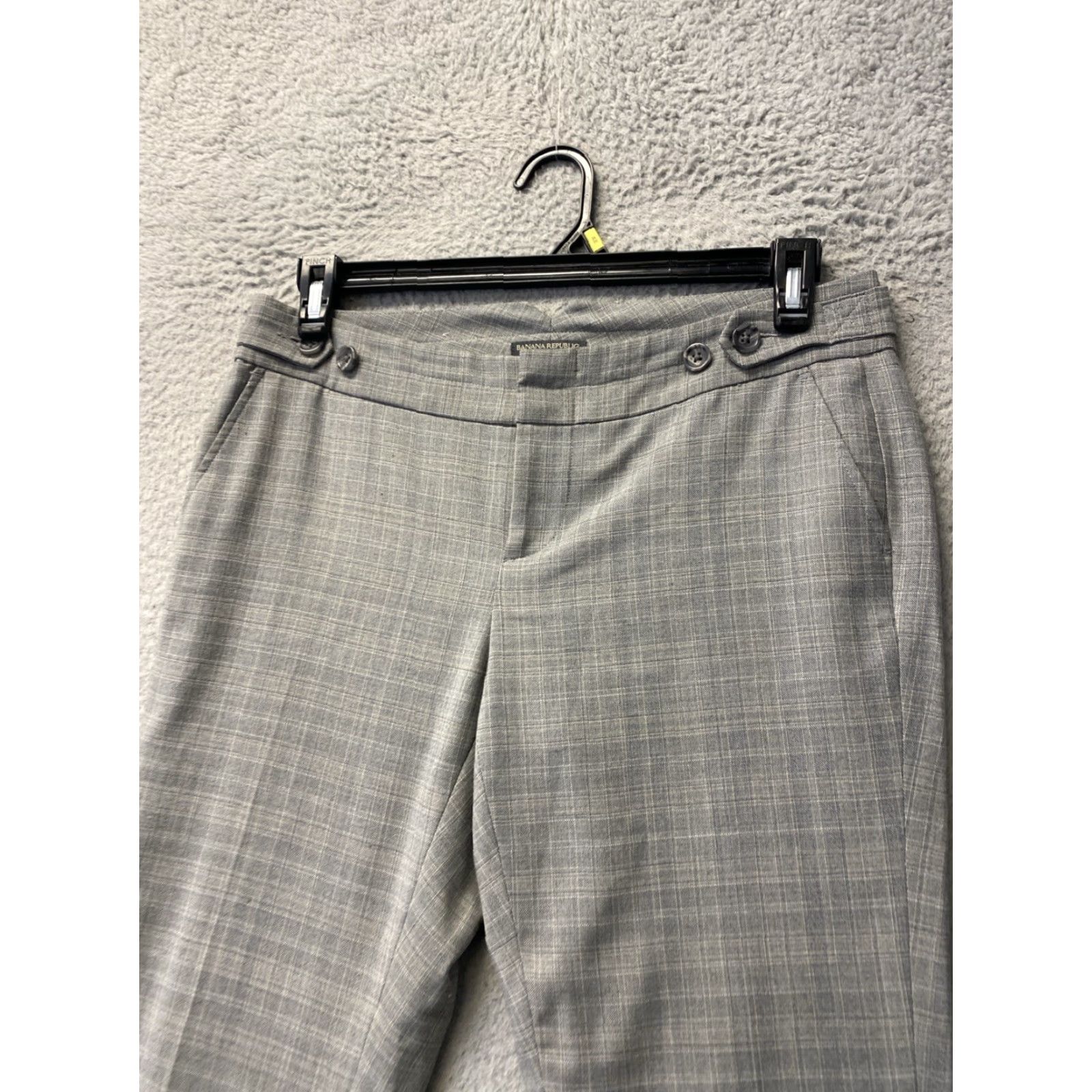 Banana Republic Banana Republic Dress Pants Women’s Size 8 Gray Plaid Check Dress Pants/0331 Size 30" / US 8 / IT 44 - 2 Thumbnail
