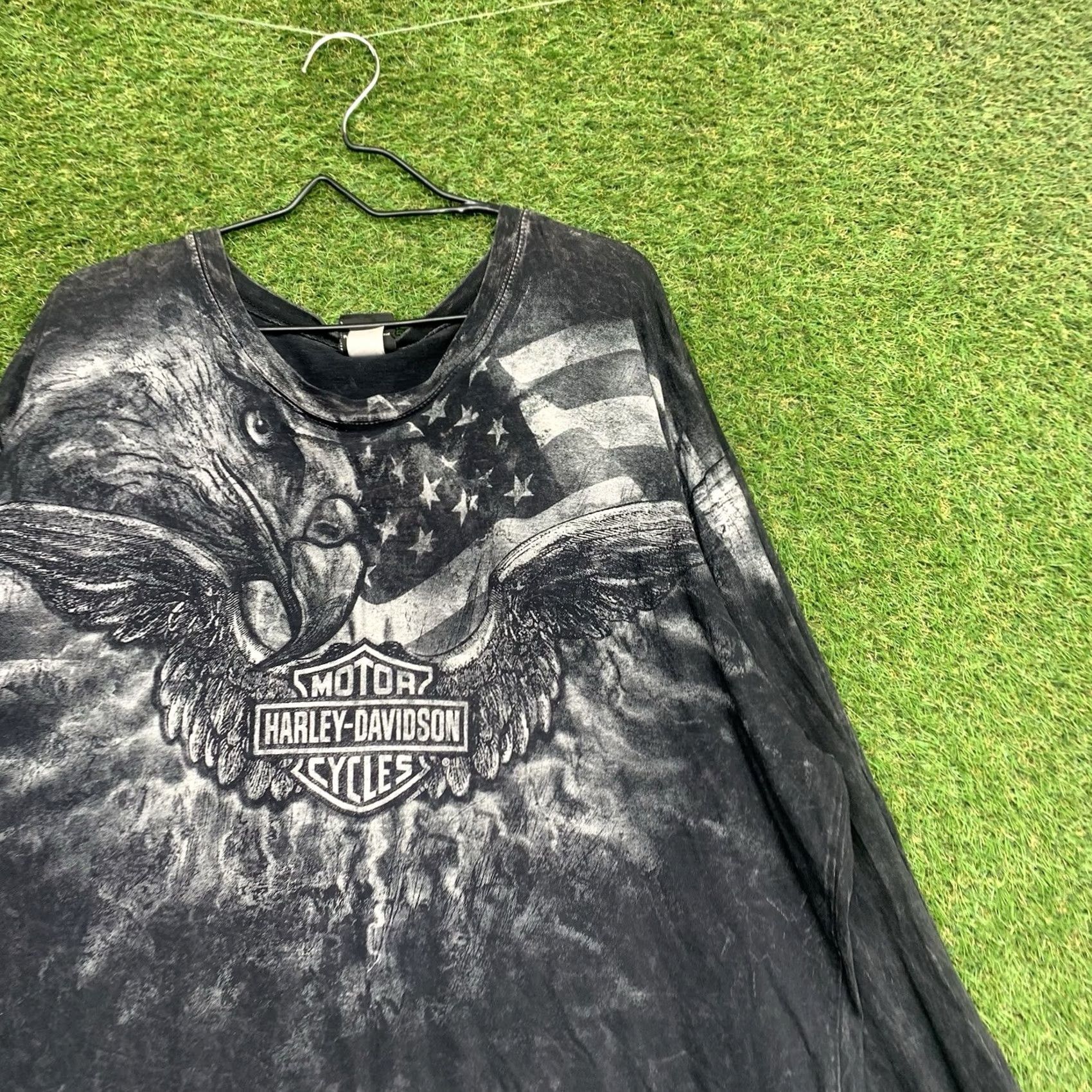 Harley Davidson VINTAGE Harley-Davidson Long Sleeve T Shirt Eagle Mens 2XL Gray USA Logo 101 Dalmatians 5 Seconds of Summer Adventure Time Boys Mens Size US XXL / EU 58 / 5 - 5 Thumbnail