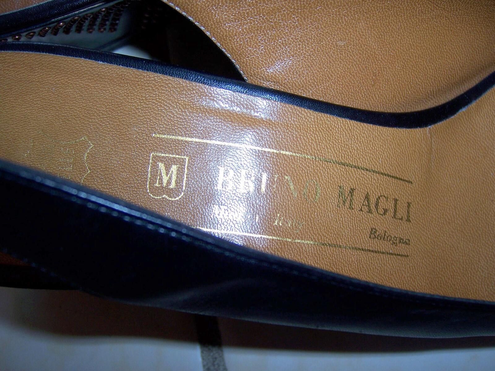 Bruno Magli Vintage Bruno Magli Black Slingback Studded Heels - 6AA Size US 6 / IT 36 - 6 Thumbnail