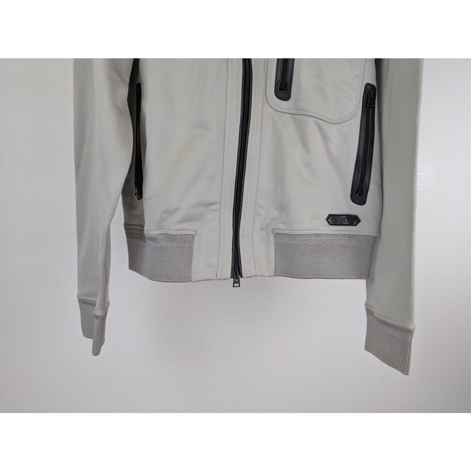 Tom Ford o1rshd1 CC20 zip-up jacket with leather trims in Grey Size US M / EU 48-50 / 2 - 4 Thumbnail