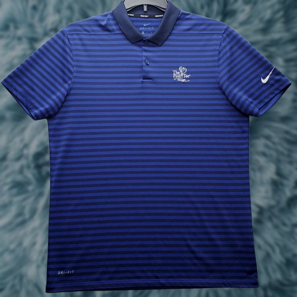 Nike Nike Dri-Fit Polo Shirt Mens M Striped Golf Performance First Tee Triangle Shirt Pattern Size US M / EU 48-50 / 2 - 1 Thumbnail