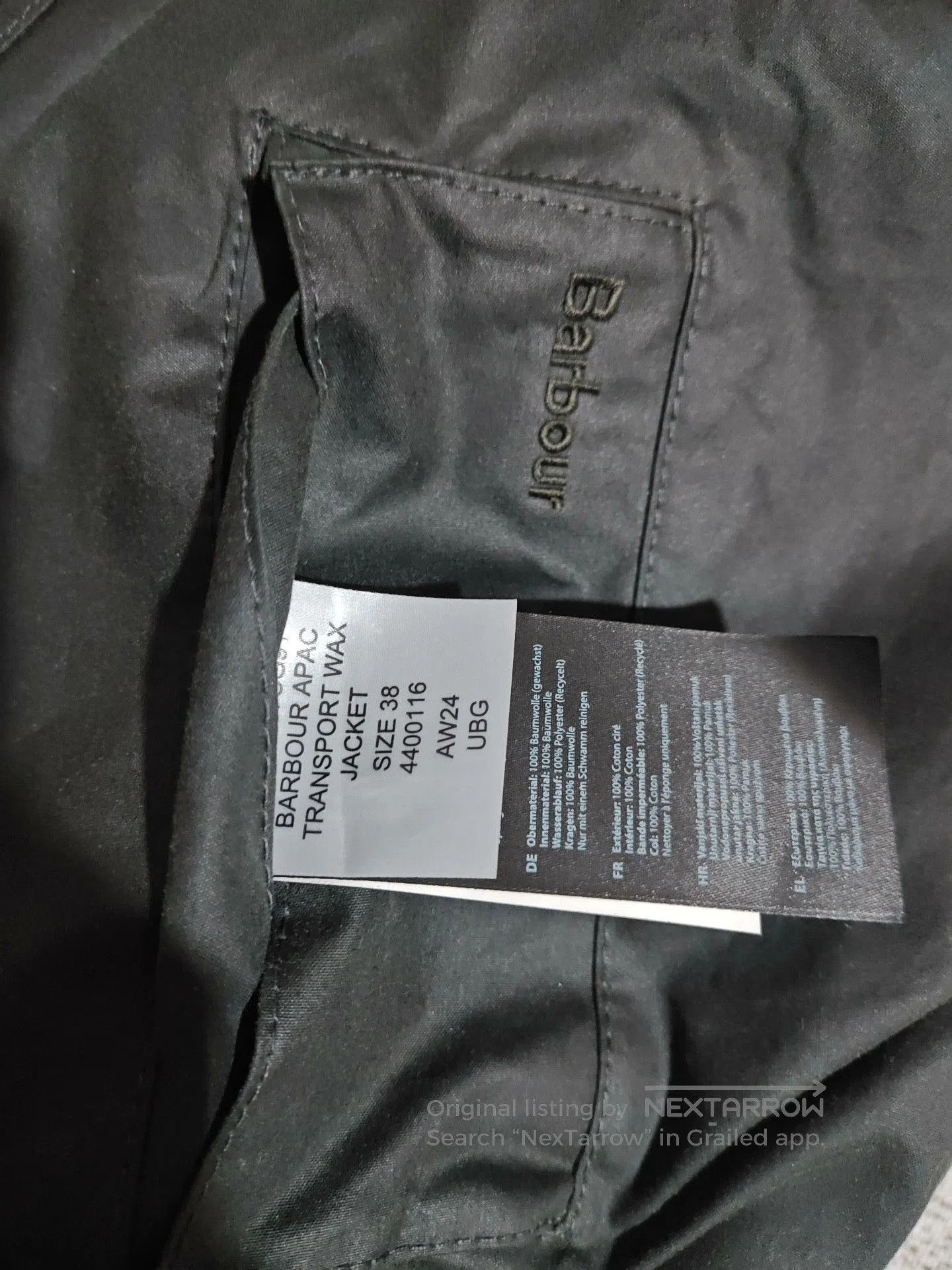 Barbour Barbour OS Transport APAC Wax Jacket. Size US M / EU 48-50 / 2 - 6 Thumbnail