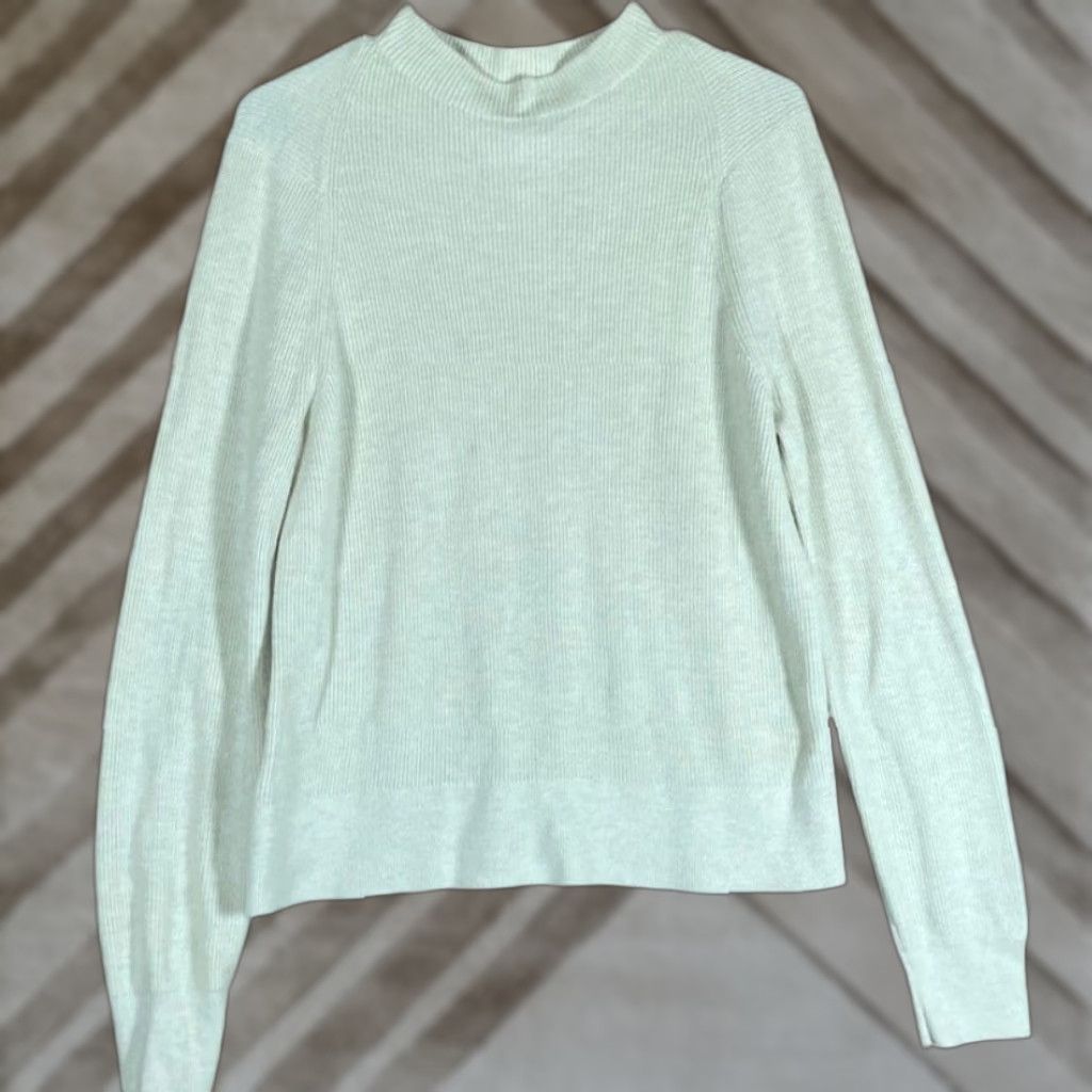 Lululemon Lululemon Womens Sweater Cream Ribbed Mock Neck Long Sleeve Medium Size M / US 6-8 / IT 42-44 - 1 Thumbnail