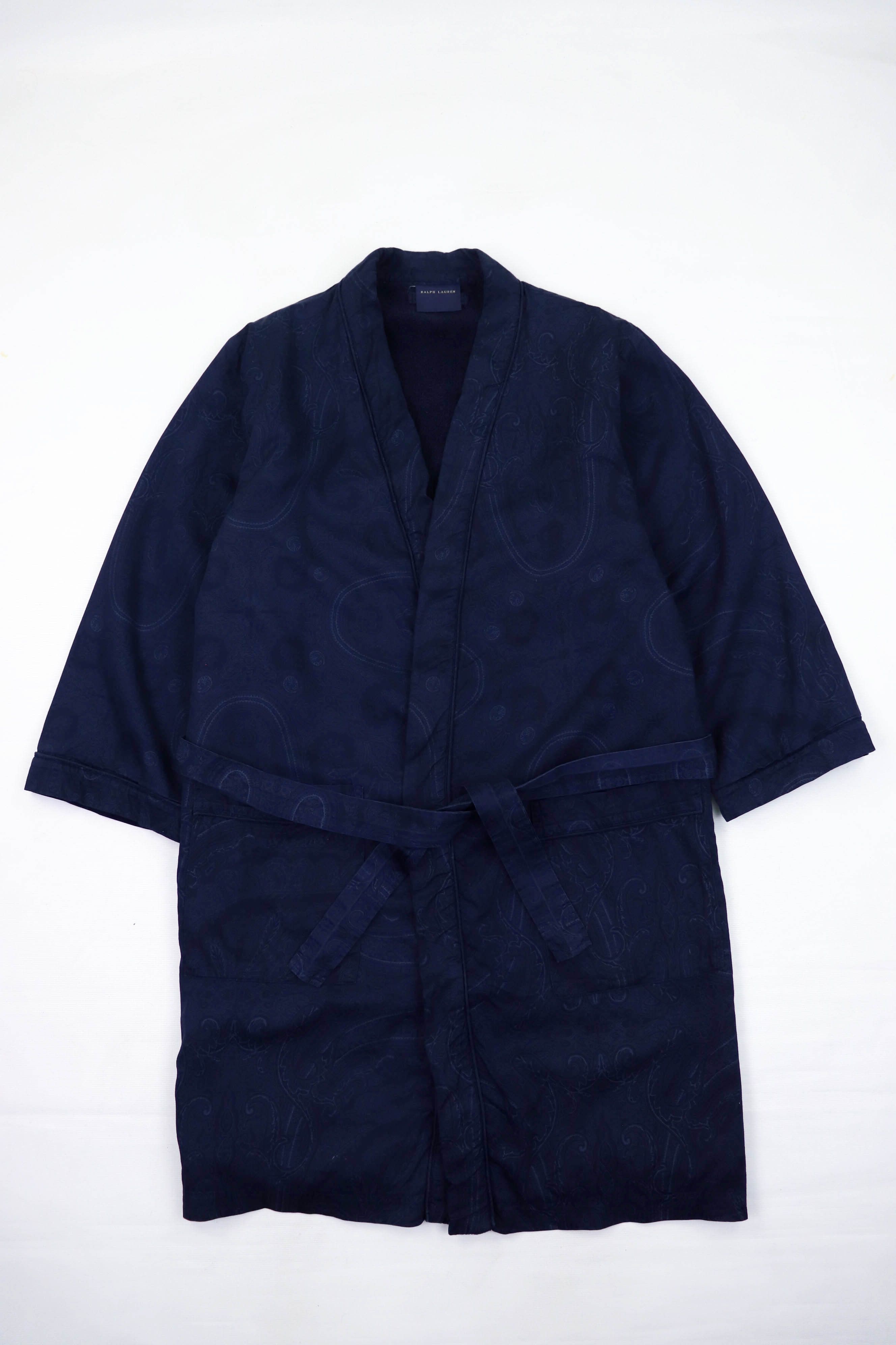 Polo Ralph Lauren Ralph Lauren Dark Blue Paisley Printed Graphics Bath Robe Size US M / EU 48-50 / 2 - 3 Thumbnail