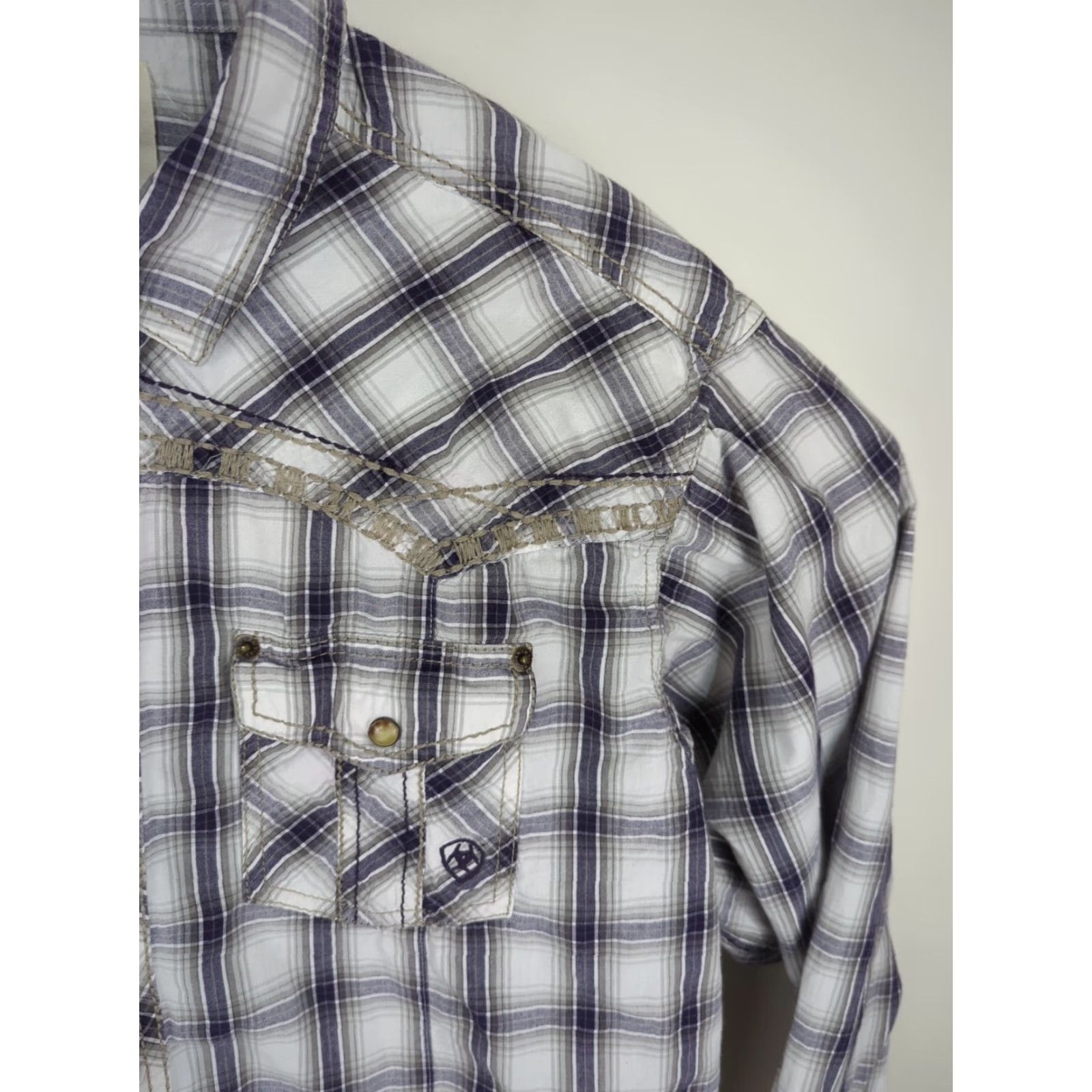 Ariat Ariat Retro Fit Plaid Pearl Snap Long Sleeve Button Up Shirt L Mens Western Size US L / EU 52-54 / 3 - 5 Thumbnail