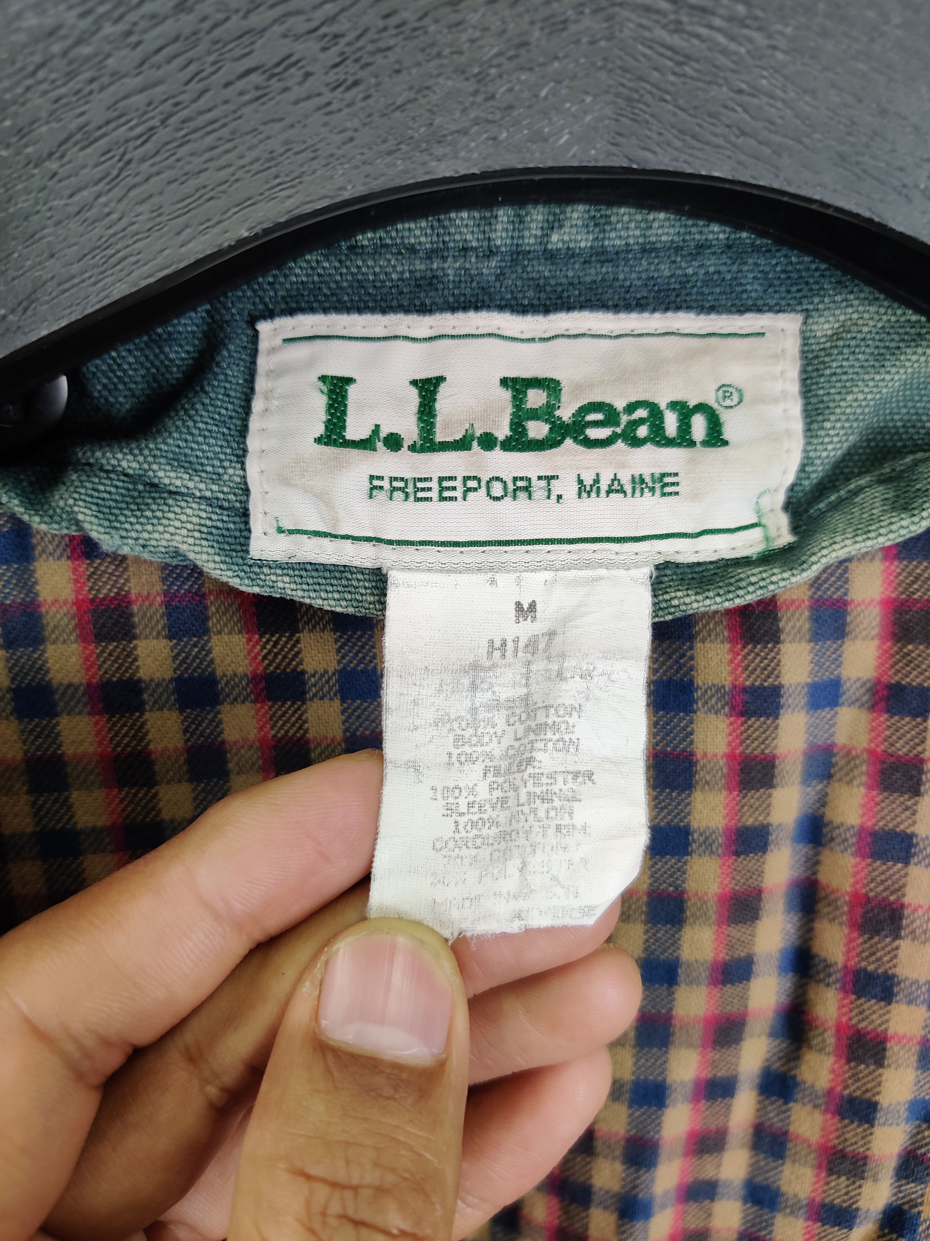 L.L. Bean L.L. Bean Blanket Lined Green Chore Jacket Coduroy Collar Size US M / EU 48-50 / 2 - 9 Thumbnail