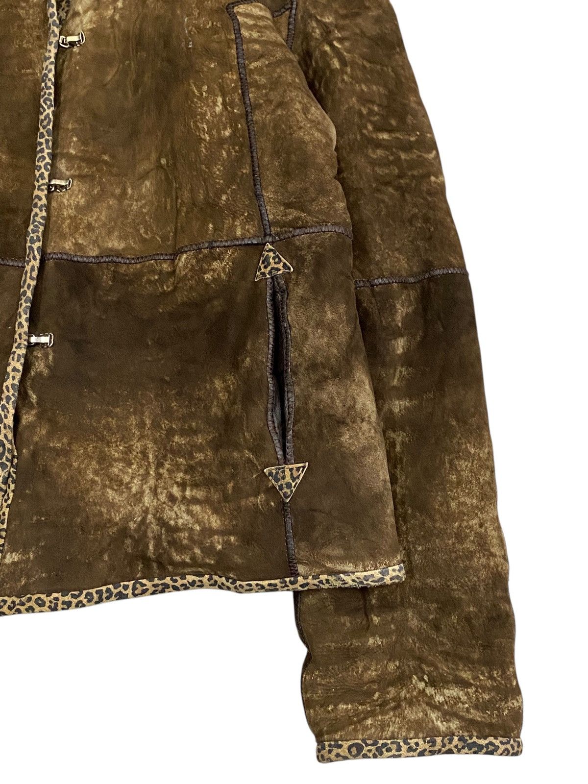 Vintage Vintage Shearling Fur Jacket with Leopard Trim Size M / US 6-8 / IT 42-44 - 8 Thumbnail