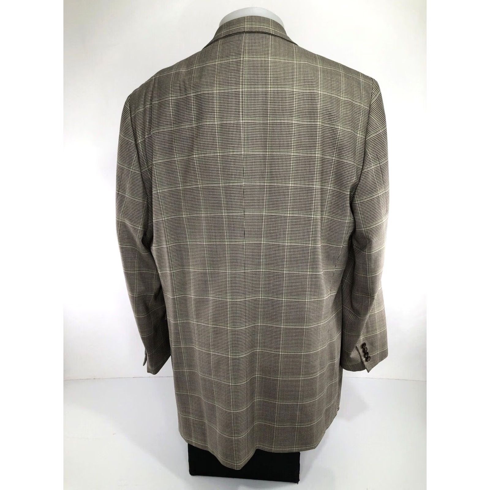 Brioni Brioni Jacket Mens 50 Brown NEIMAN MARCUS ITALY WOOL BLEND Windowpane Blazer Size 50R - 4 Thumbnail