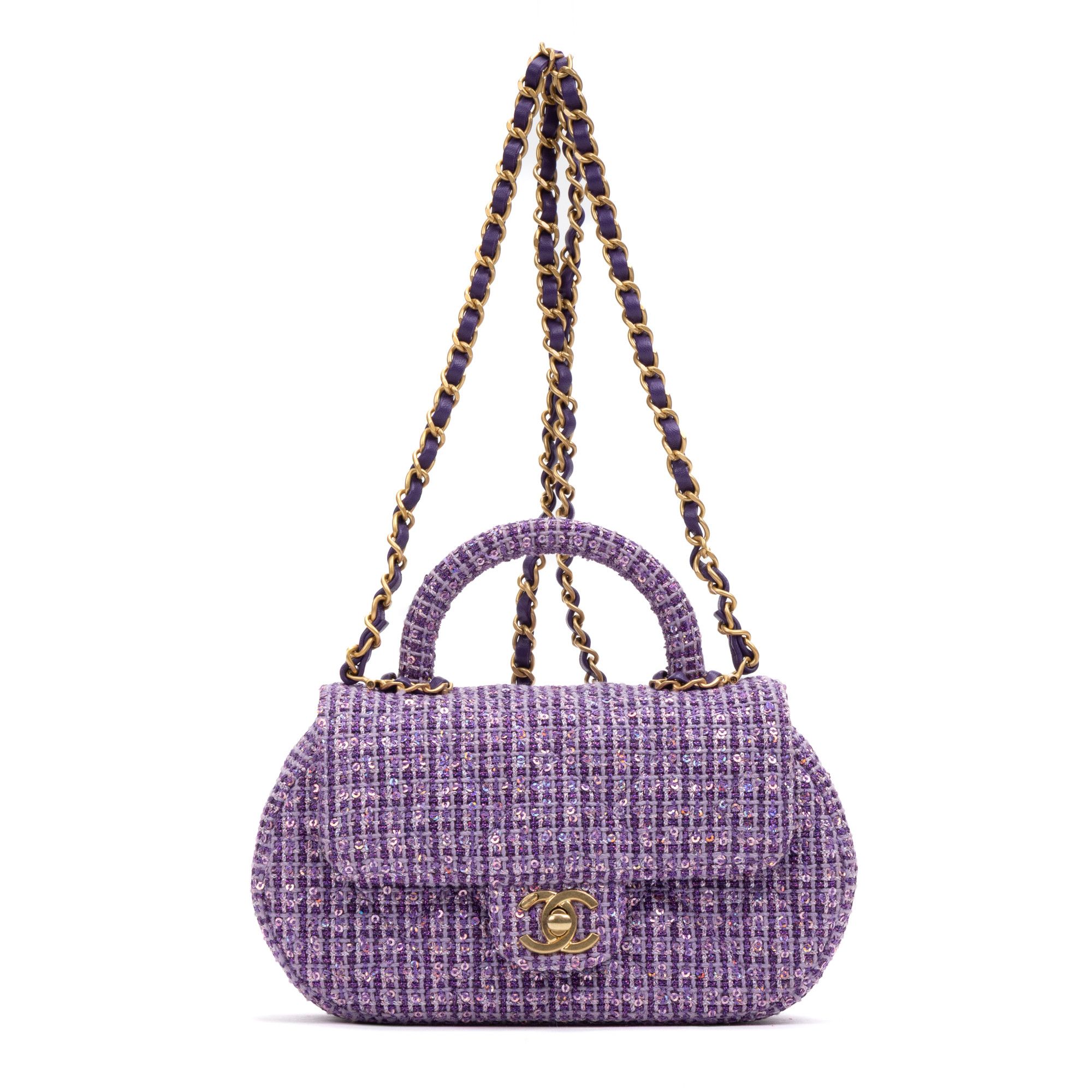 Chanel Rare Top Handle Tweed Flap Size ONE SIZE - 1 Thumbnail
