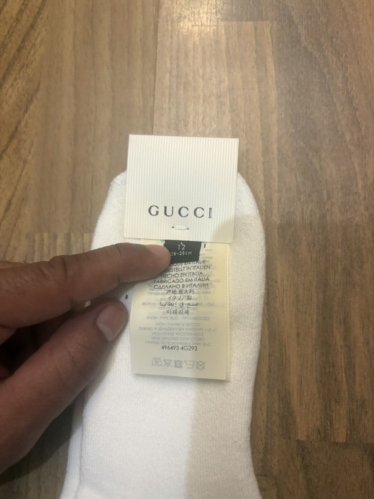 Gucci Gucci Ribbed Logo Socks White / Gold - DEADSTOCK NWT Size L Size ONE SIZE - 7 Thumbnail