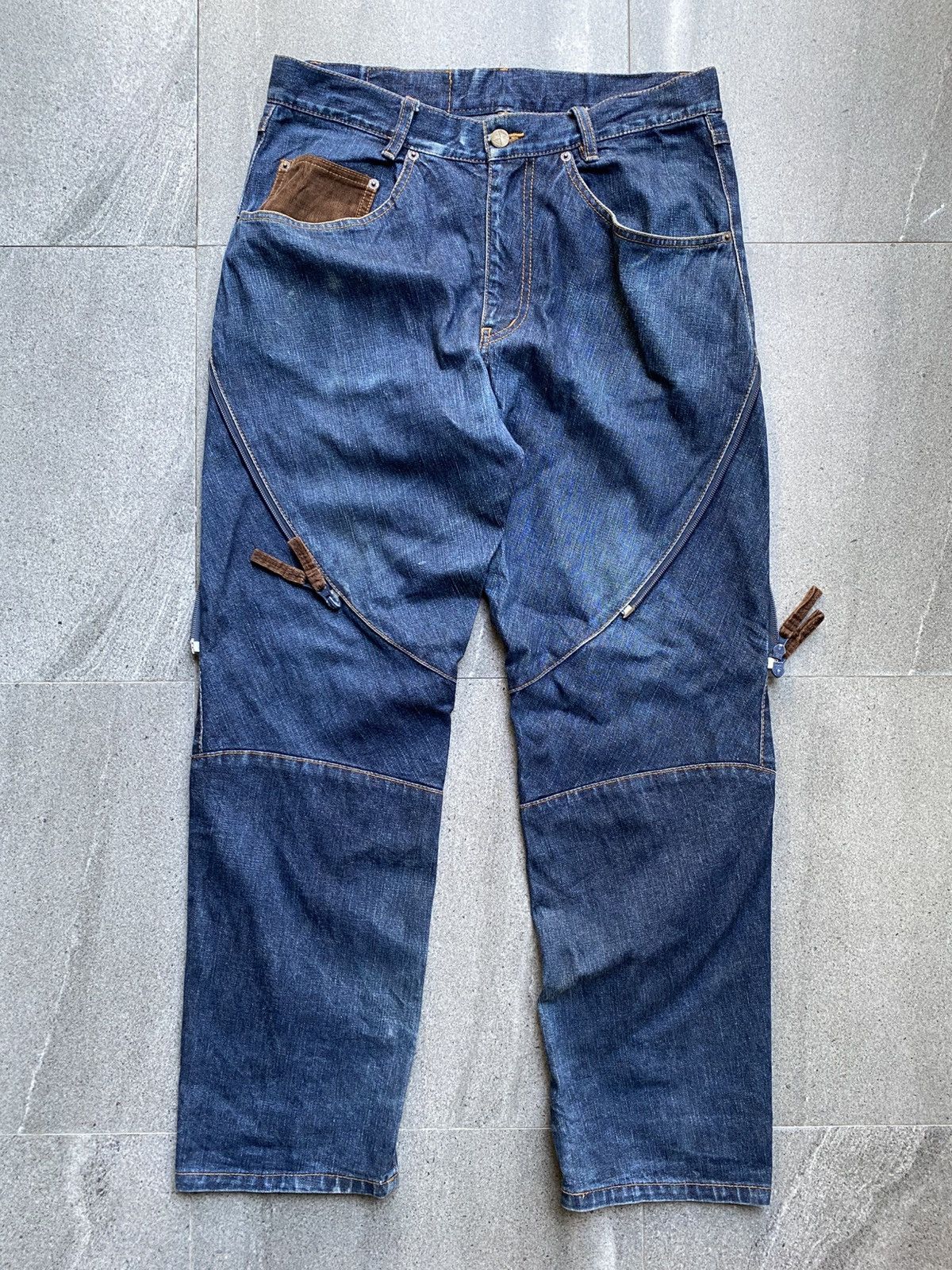 Final Home Fanal Home Zip Panel Denim Pants Size US 32 / EU 48 - 4 Thumbnail
