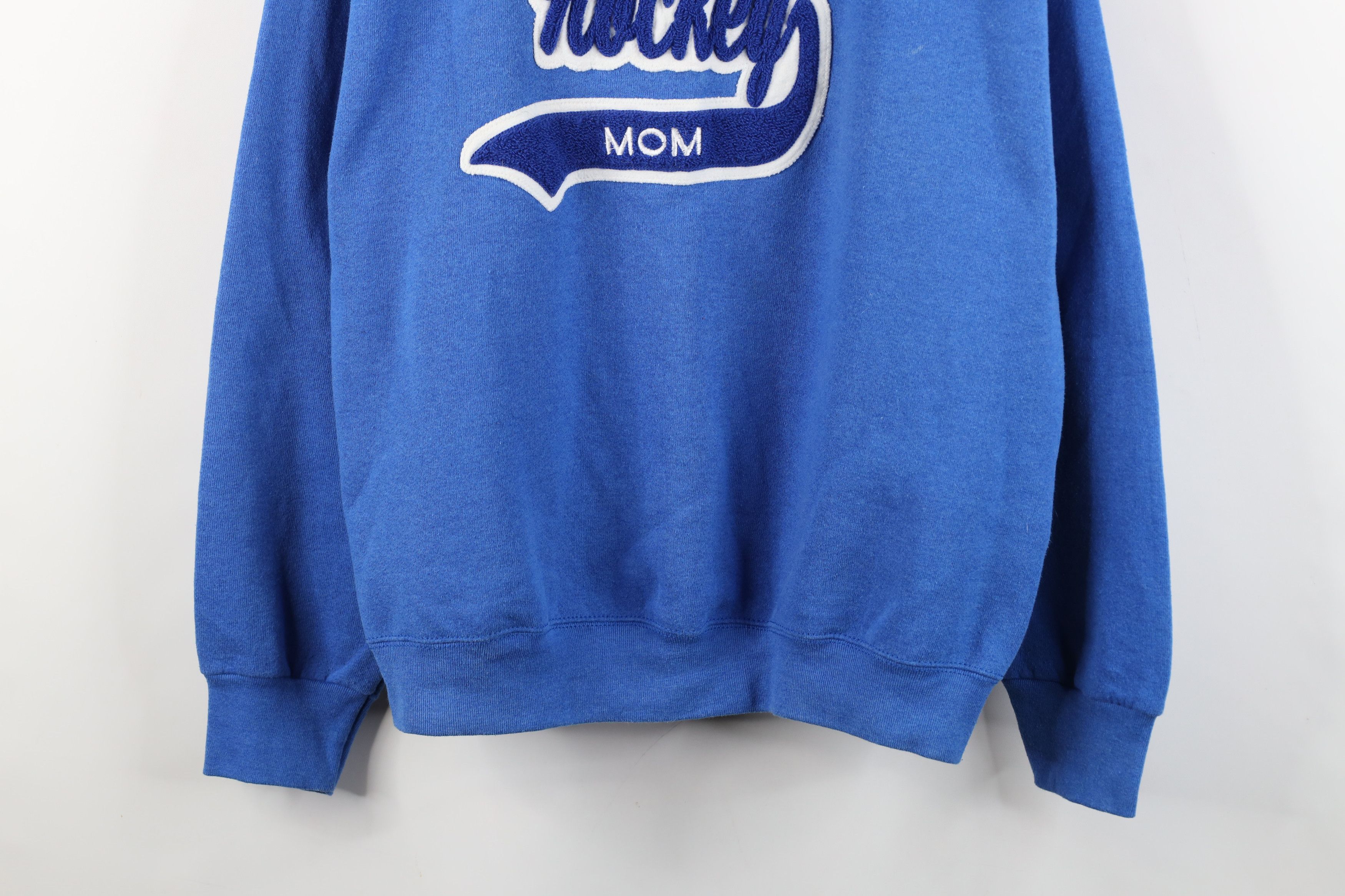 Vintage Vintage 90s Hockey Mom Varsity Crewneck Sweatshirt Blue USA Size L / US 10 / IT 46 - 3 Thumbnail