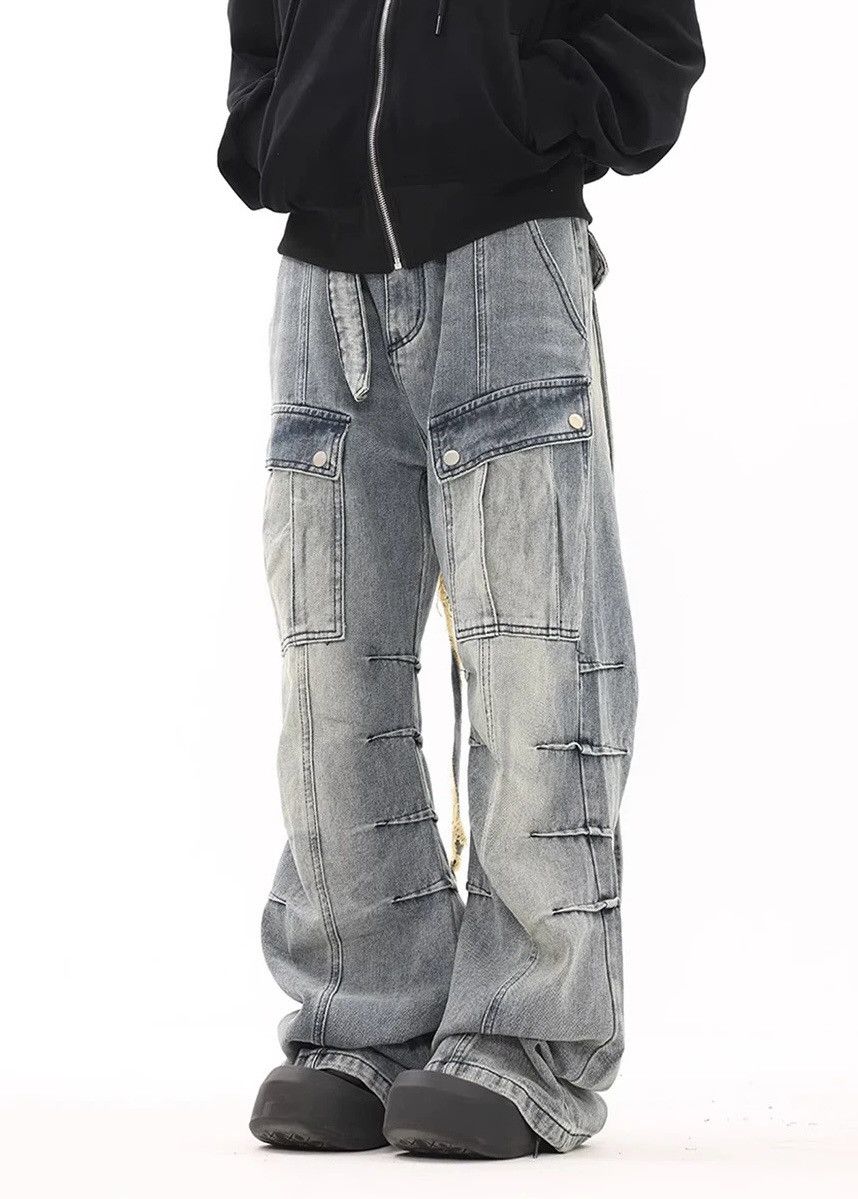 image of Vintage Street Washed Micro-Flared Jeans in Blue, Men's (Size 32)