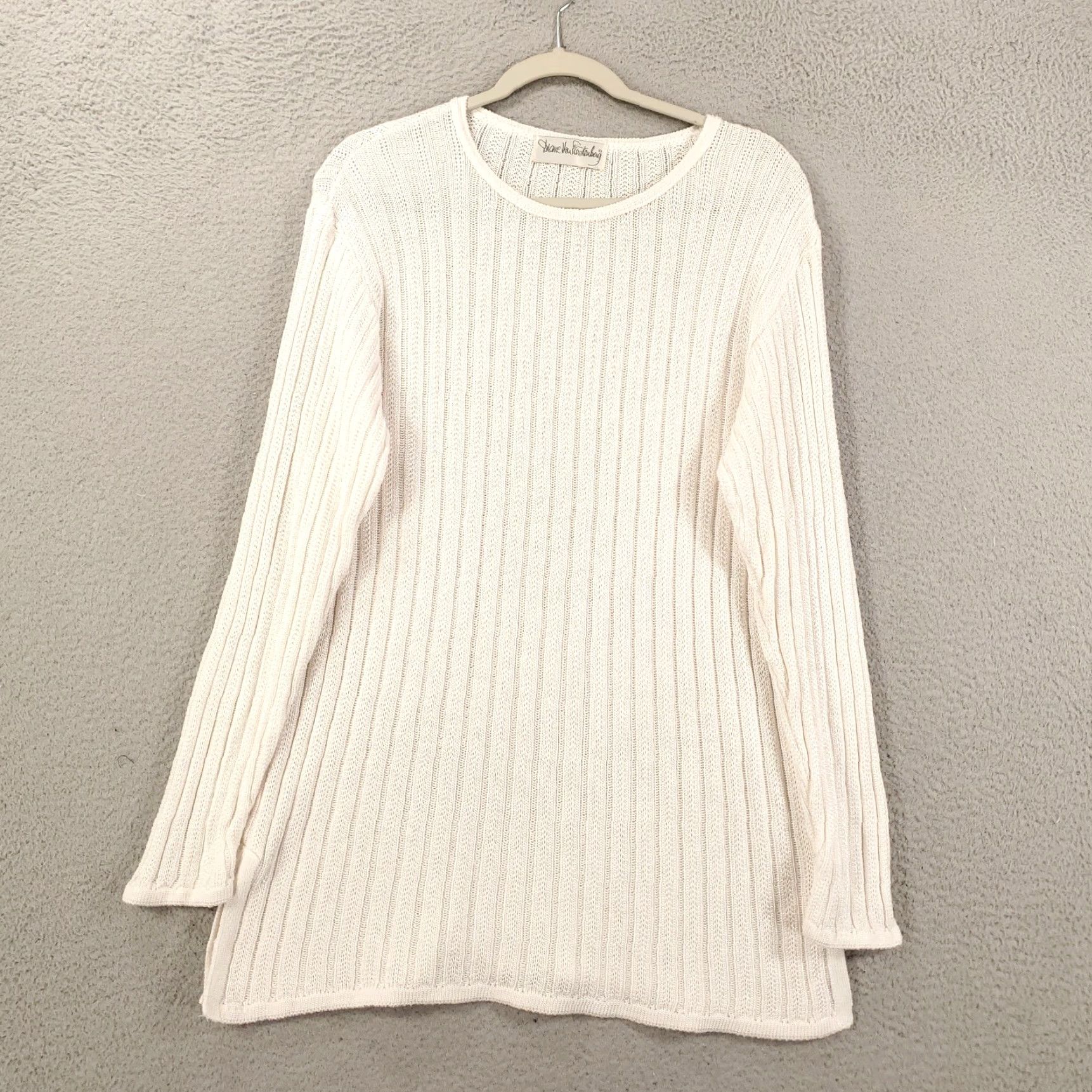 Diane von Furstenberg Diane von Furstenberg Sweater Womens Large White Knit Lightweight Pullover Size L / US 10 / IT 46 - 2 Thumbnail
