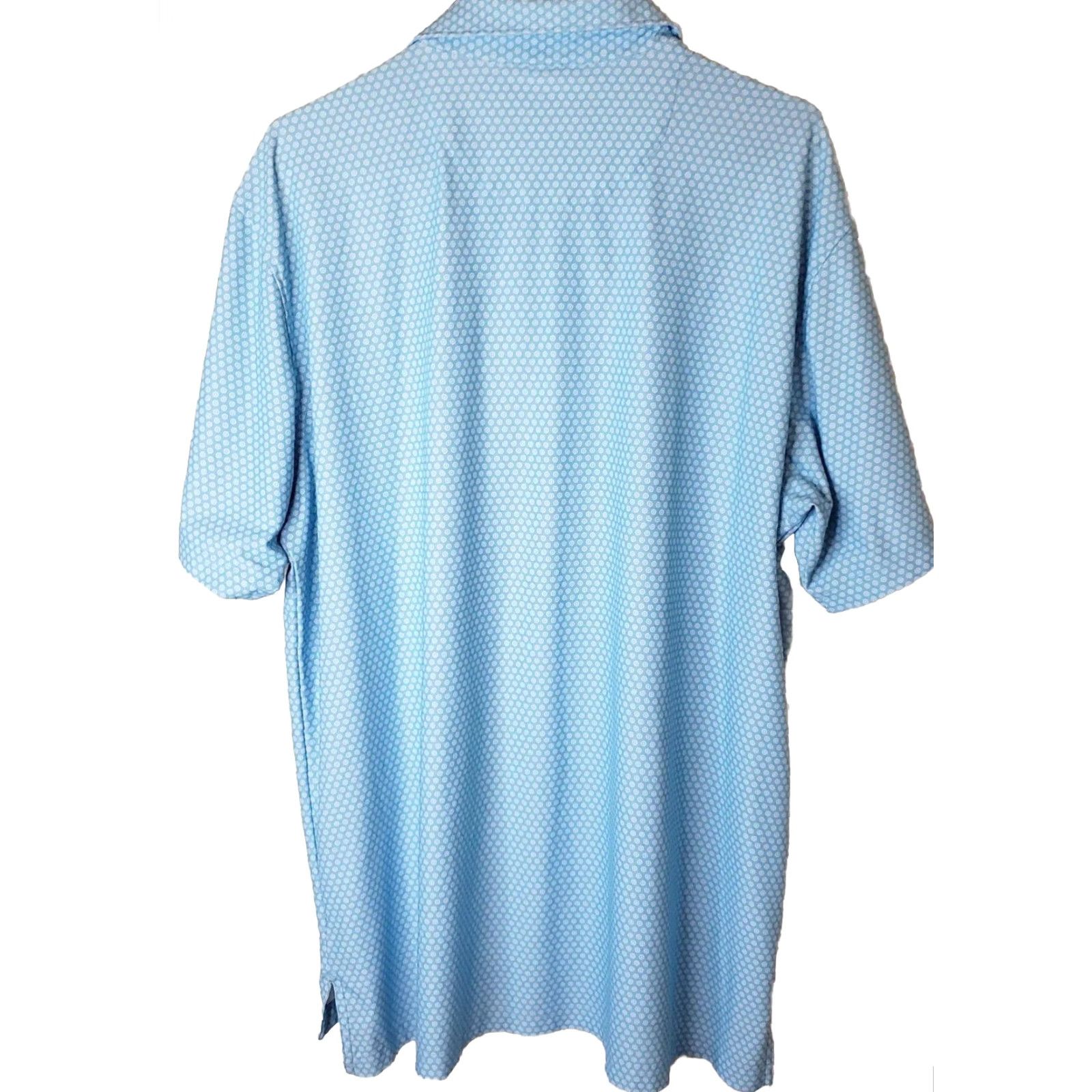 Peter Millar Peter Millar Crown Crafted Geometric Print Golf Polo Men's XL Blue S. S. Shirt Size US XL / EU 56 / 4 - 7 Thumbnail