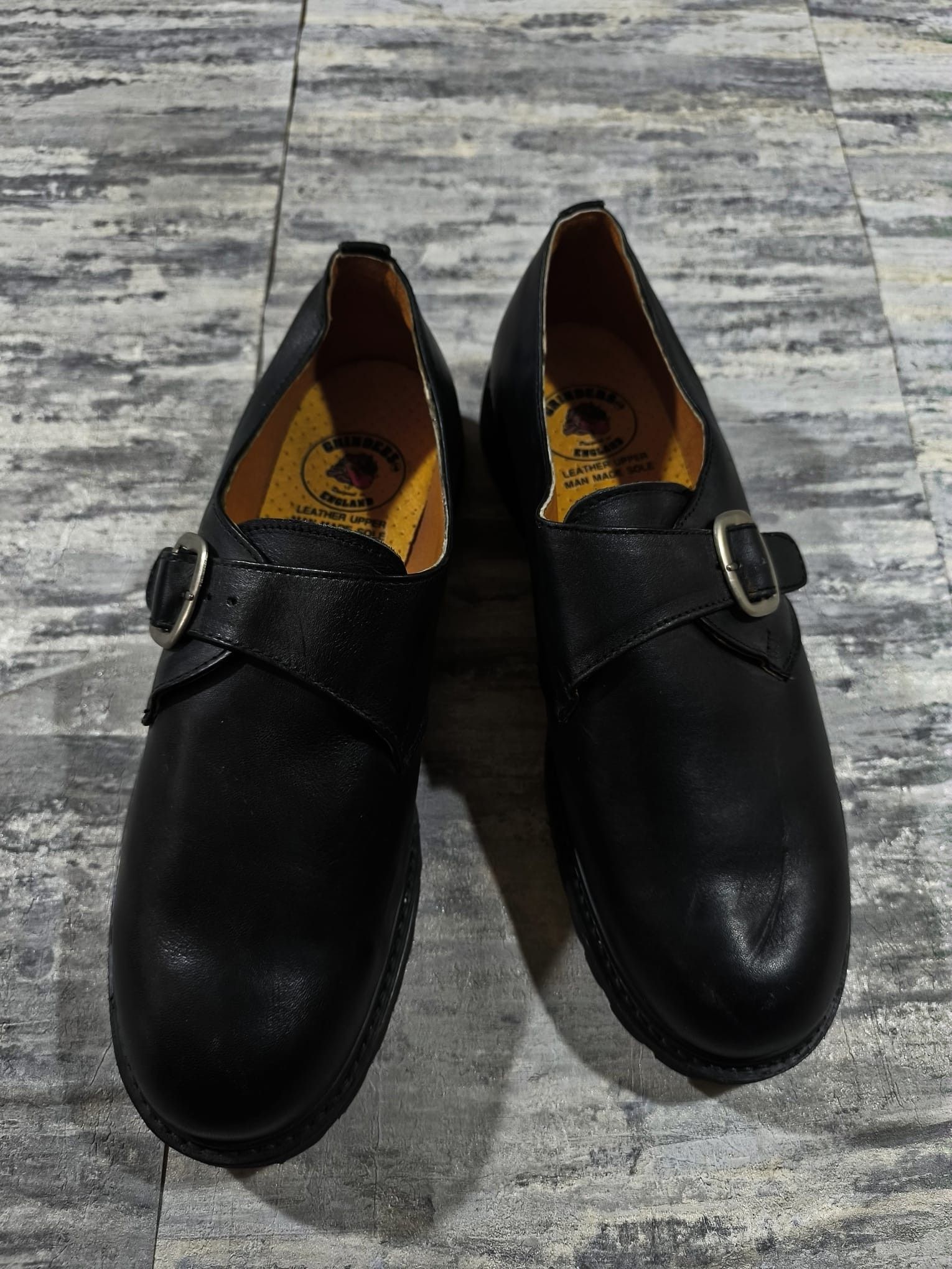 Leather monk strap genuine leather grinders England derby shoes Size US 13 / EU 46 - 2 Thumbnail
