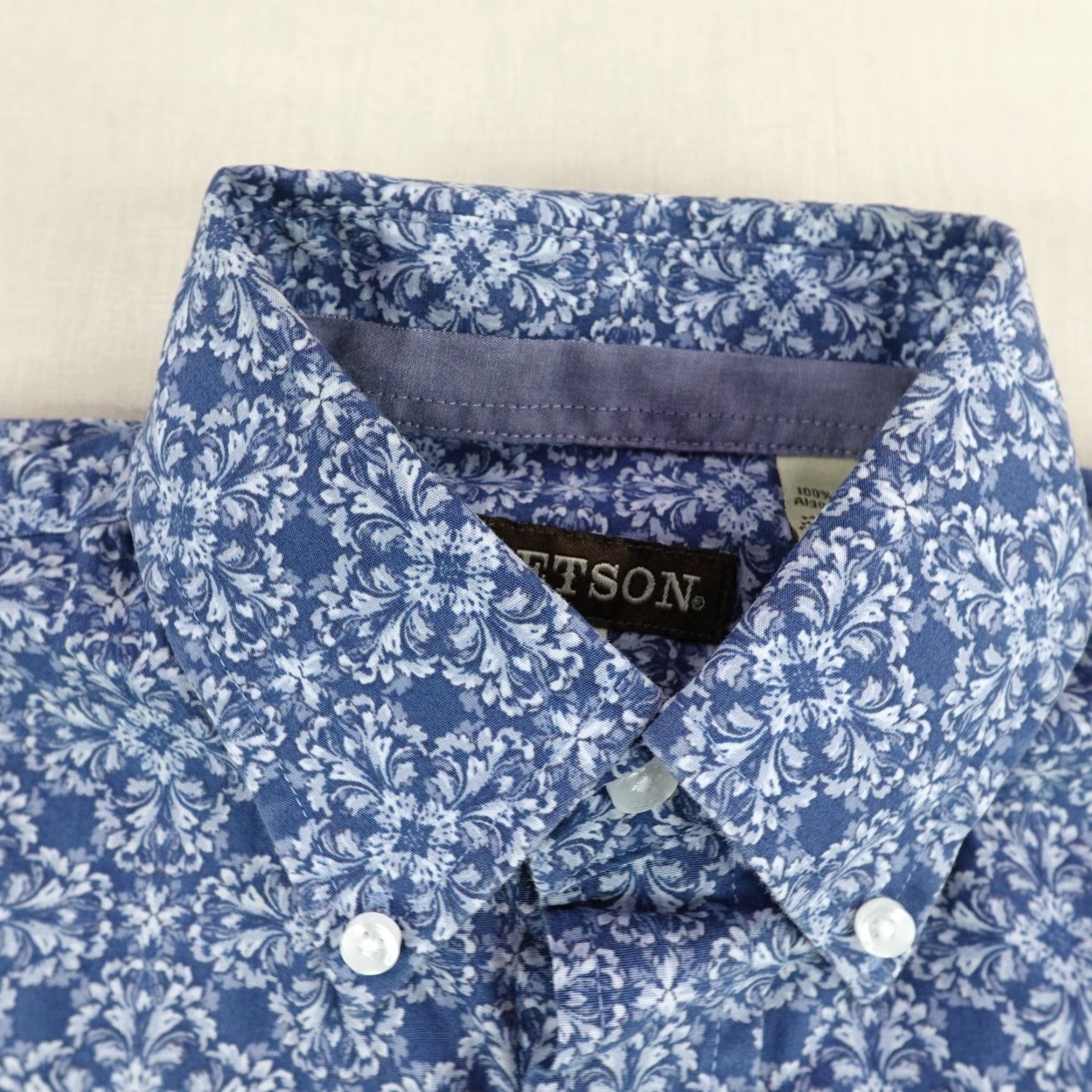 Stetson VINTAGE Stetson Shirt Mens Small Blue White Floral Print Button-Up Western Shirt S Blue Floral Reg Mens Size US S / EU 44-46 / 1 - 2 Thumbnail
