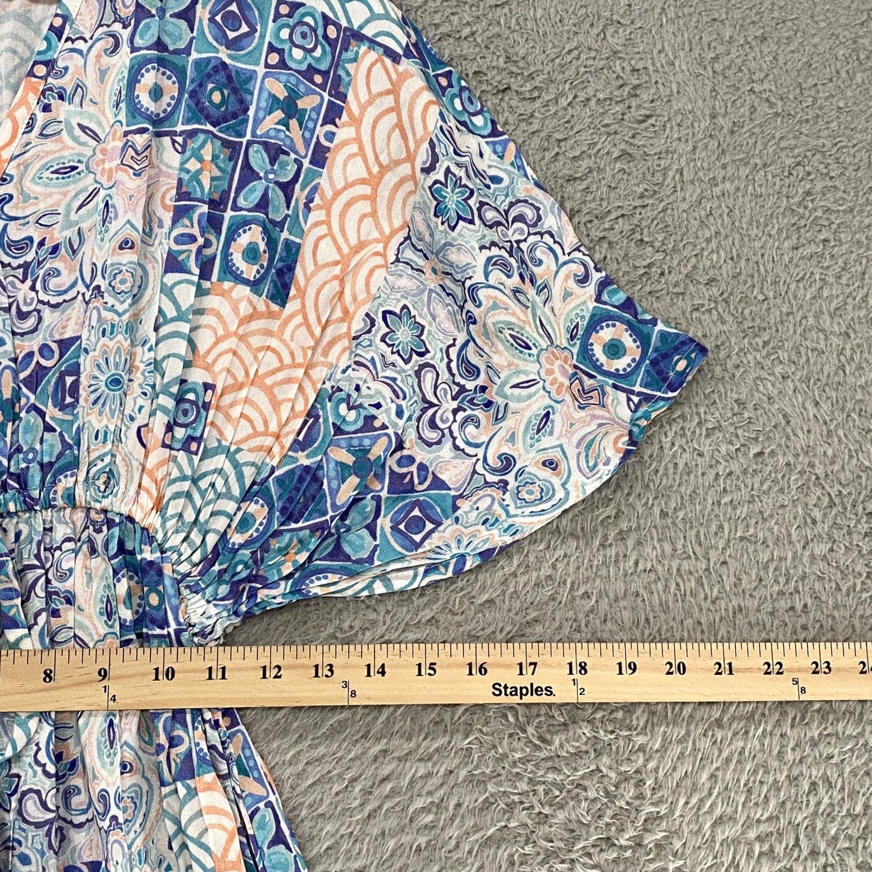 Vintage World Market Maxi Dress Womens Small Medium Blue Boho Kaftan Kimono India Size M / US 6-8 / IT 42-44 - 4 Thumbnail