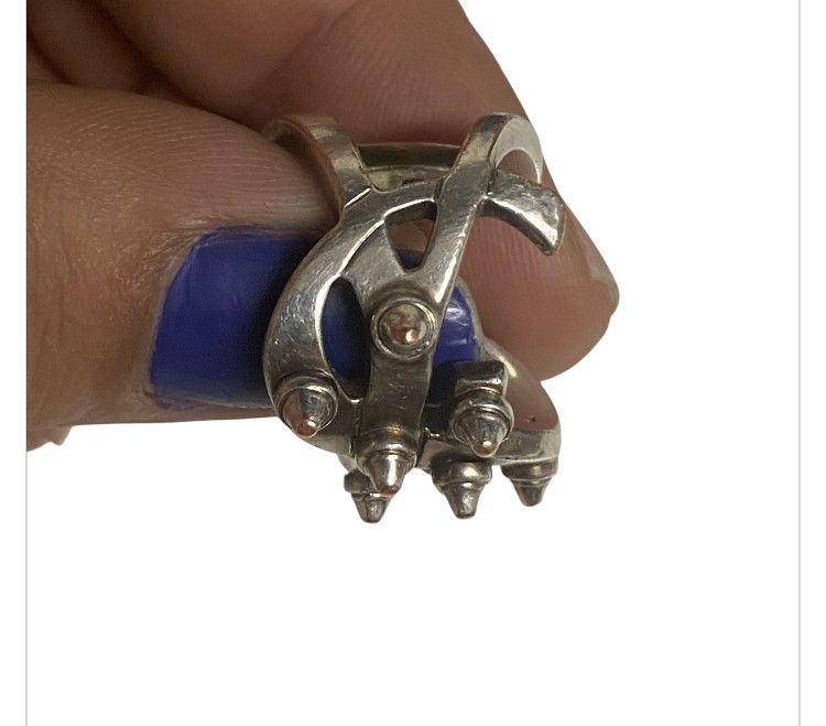 Yves Saint Laurent 2010’ (Rare) Saint Laurent Silver Geometric Spike Ring Size ONE SIZE - 4 Thumbnail