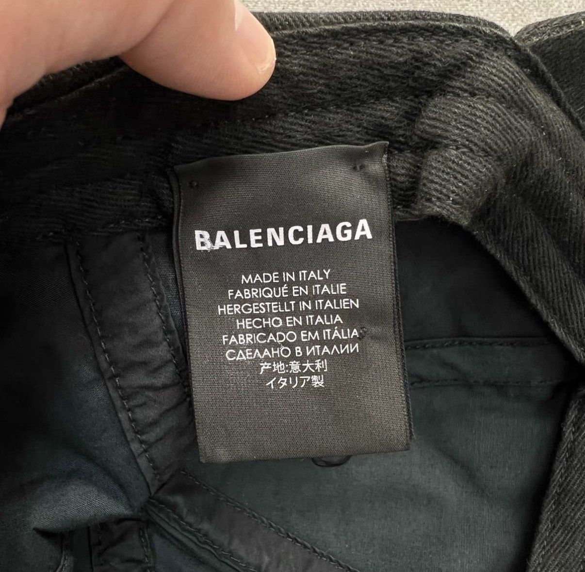 Balenciaga Balenciaga Black Distressed "CREW" Embroidered Baseball Cap Size ONE SIZE - 8 Thumbnail