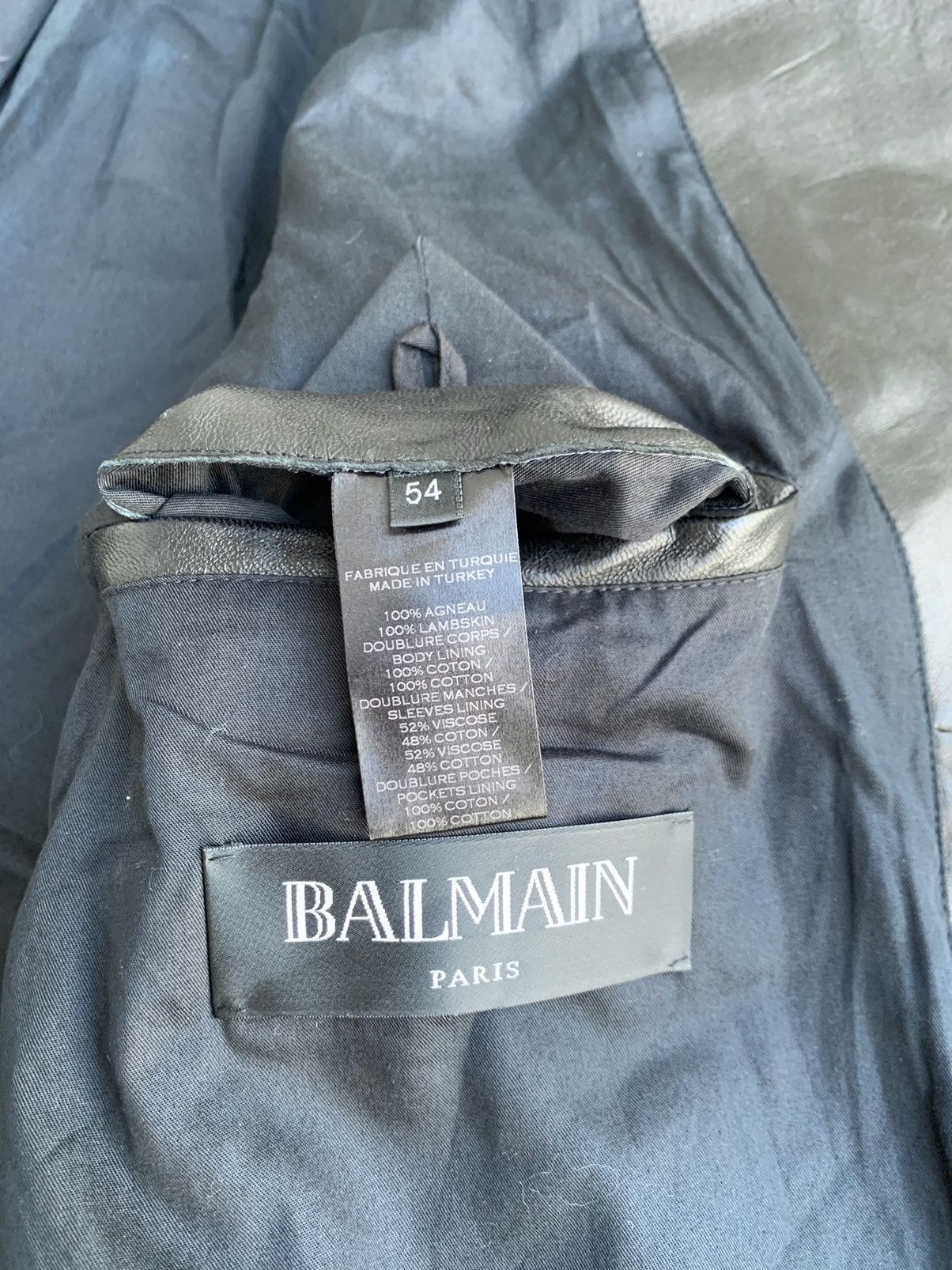 Balmain Balmain Paris Double Collar Biker Lamb Leather Zipper Size US L / EU 52-54 / 3 - 10 Thumbnail