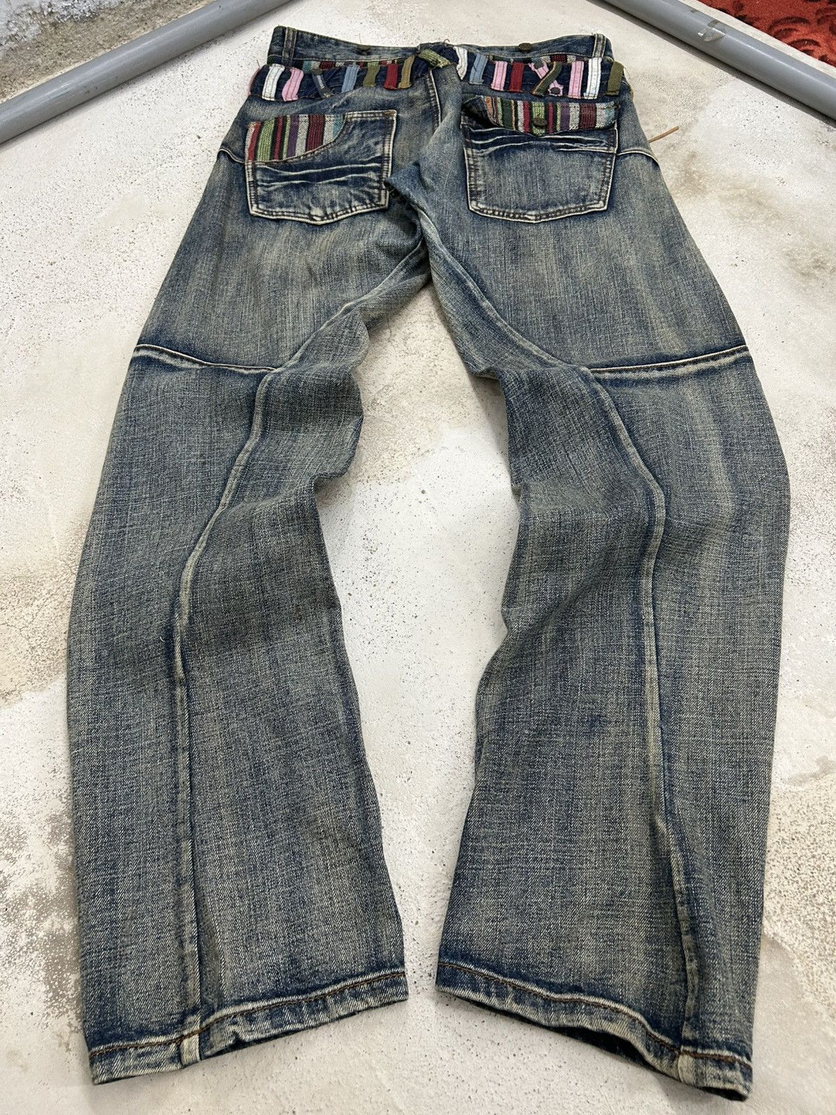 GOSTAR DE FUGA Vintage Joneaa Denim Double Waist Engineer Mud Washed Size US 31 - 2 Thumbnail