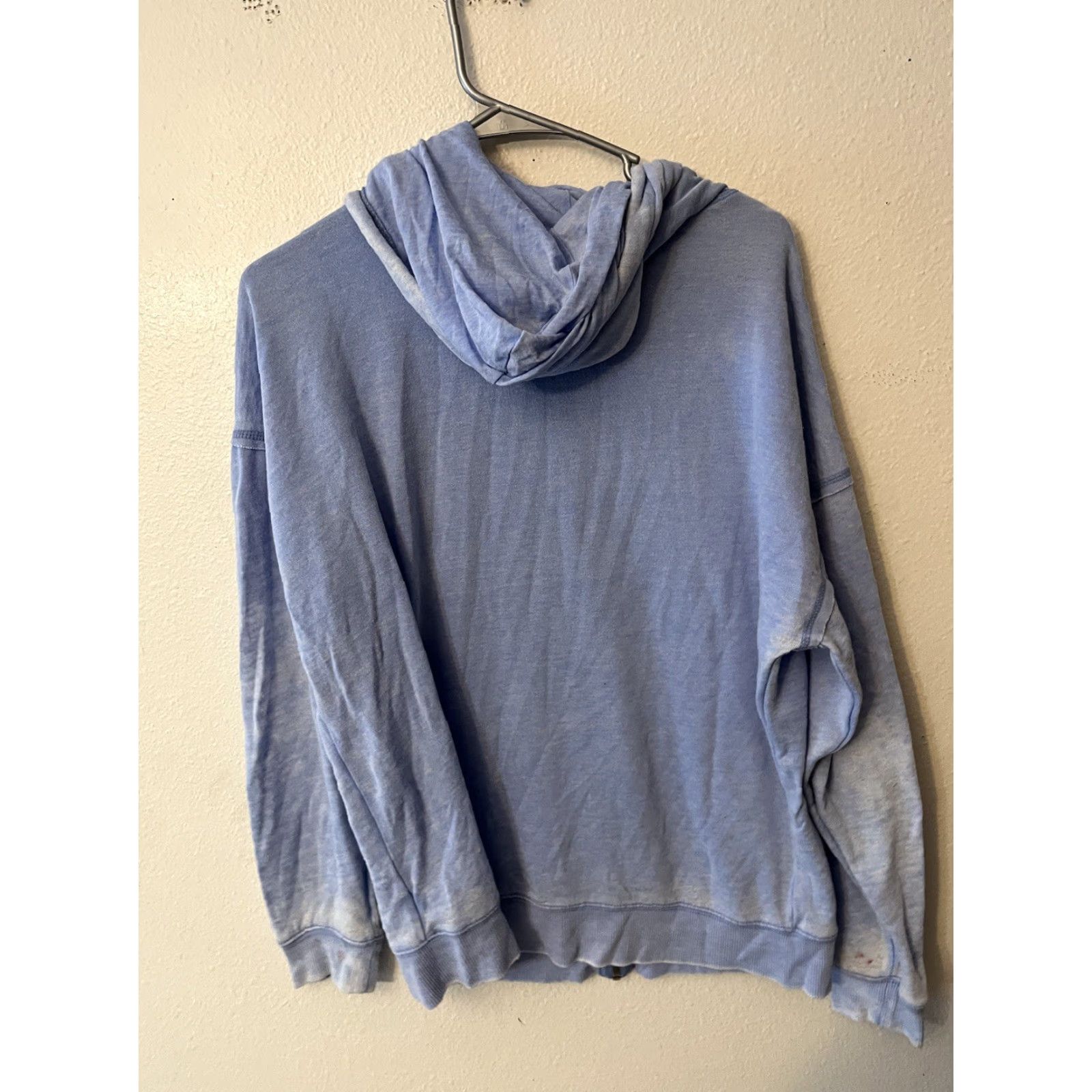 Vintage Aéropostale Hoodie Women Small Full Zip Solid Light Blue Knit 100% Cotton Long Sleeve Size S Slim Fit Casual Activewear Mens Womens Girls Boys Size S / US 4 / IT 40 - 3 Thumbnail