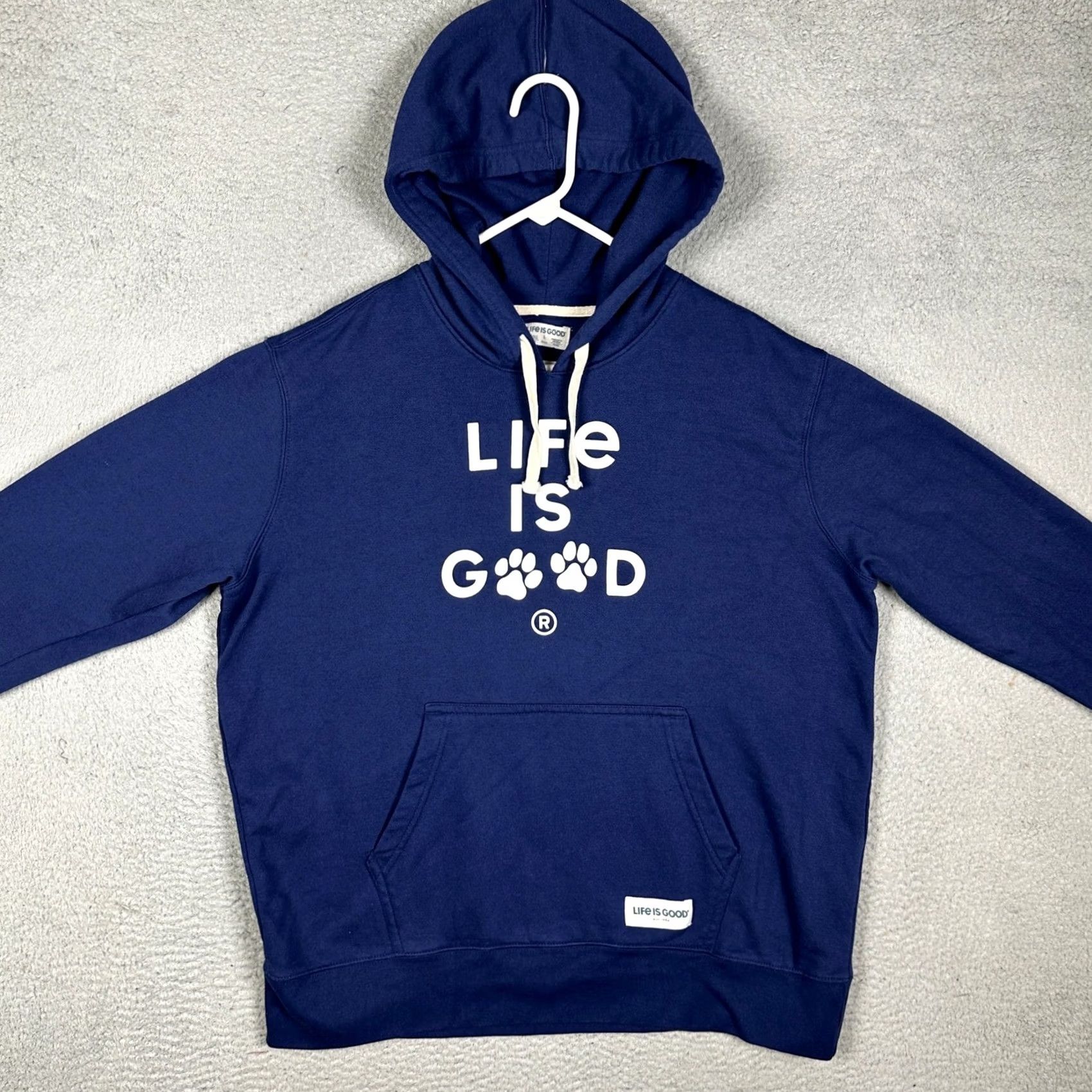Life is Good Life is Good Hoodie Men L Navy Blue Graphic Spread Good Vibes Pullover Kangaroo Pocket Hooded EUC Size US L / EU 52-54 / 3 - 3 Thumbnail
