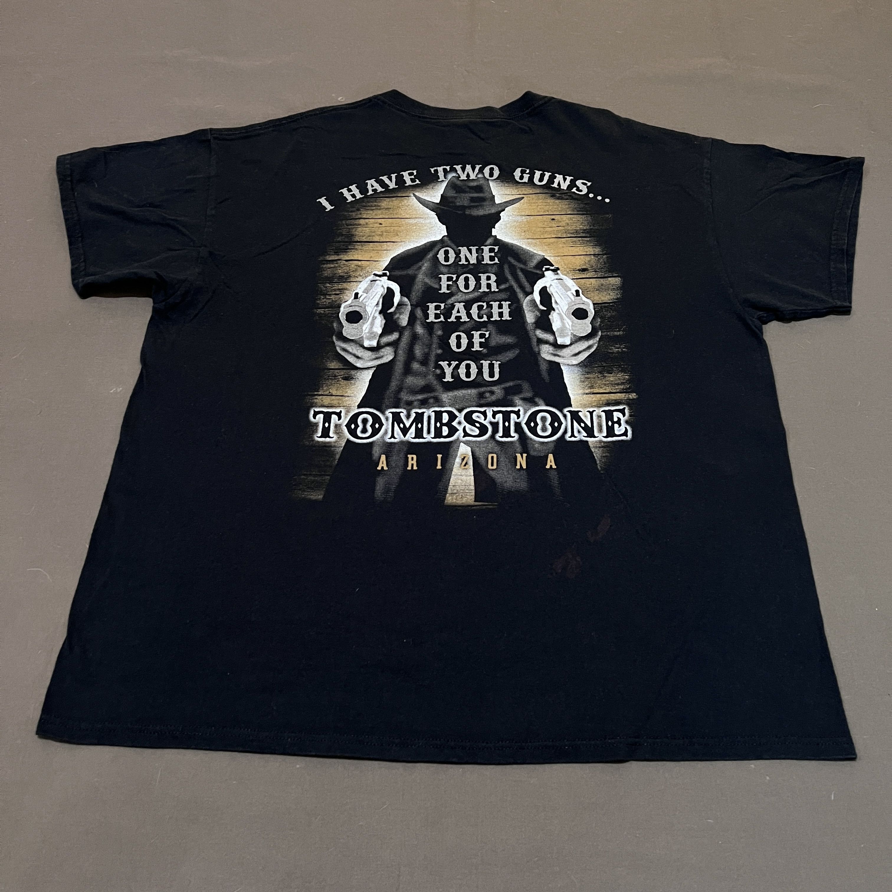 Vintage Vintage Y2K TOMBSTONE ARIZONA Cowboy Promo Tee Gun Size US XL / EU 56 / 4 - 2 Thumbnail