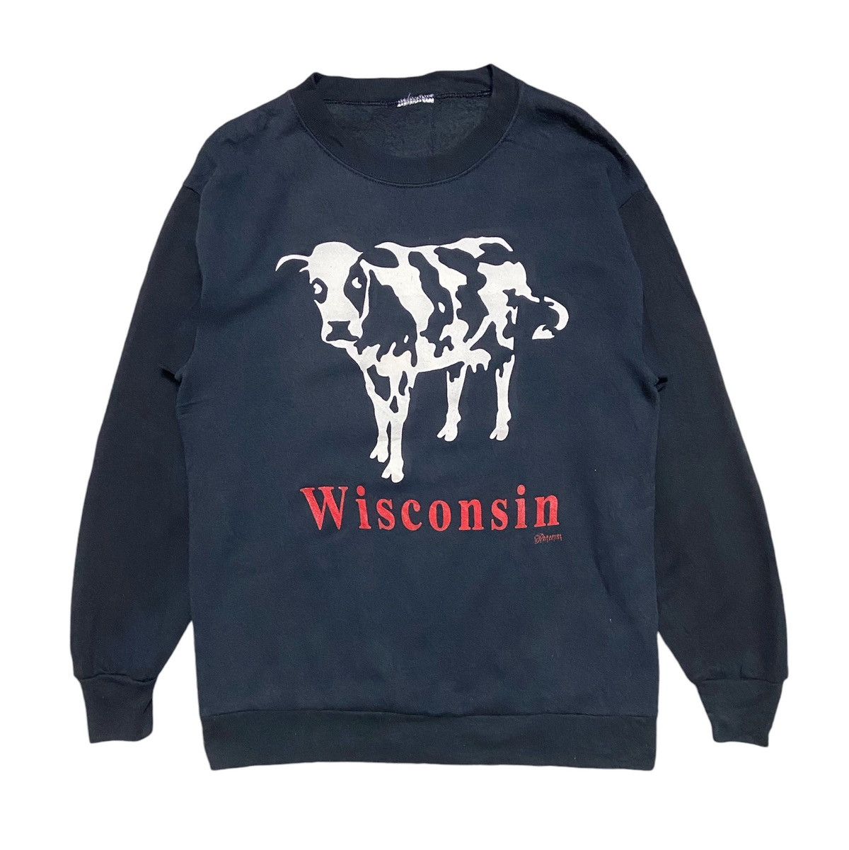 Vintage Vintage 90s Wisconsin Pullover Sweatshirt Size US M / EU 48-50 / 2 - 1 Thumbnail