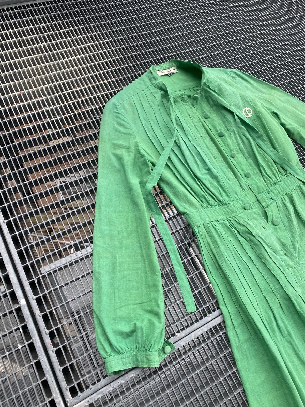 Christian Dior Monsieur Vintage 80s Christian Dior London CD Logo Cotton Dress Size M / US 6-8 / IT 42-44 - 14 Thumbnail