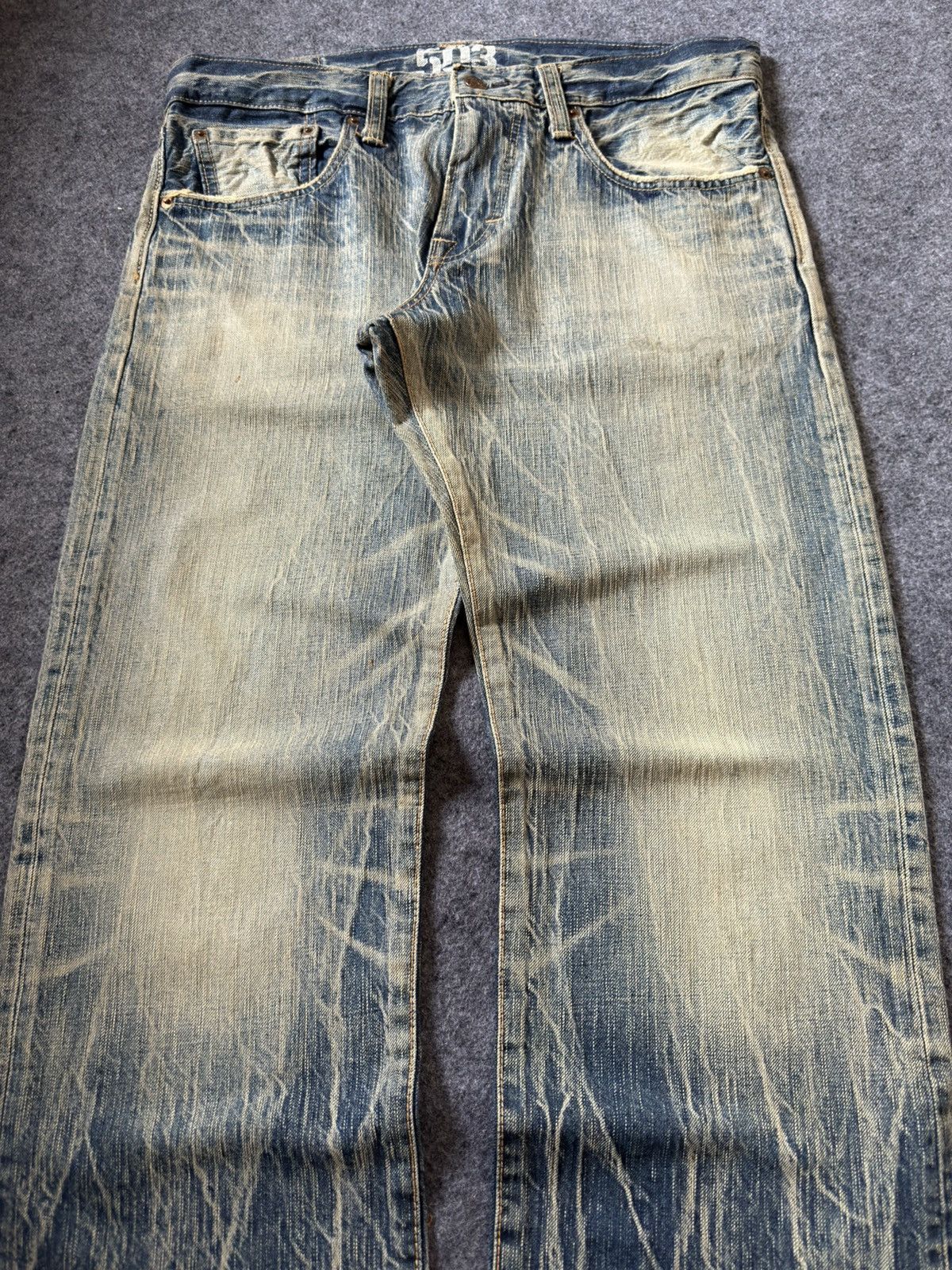 Edwin Vintage EDWIN 503 Faded Mud Wash Loose Jeans Size US 32 / EU 48 - 8 Thumbnail