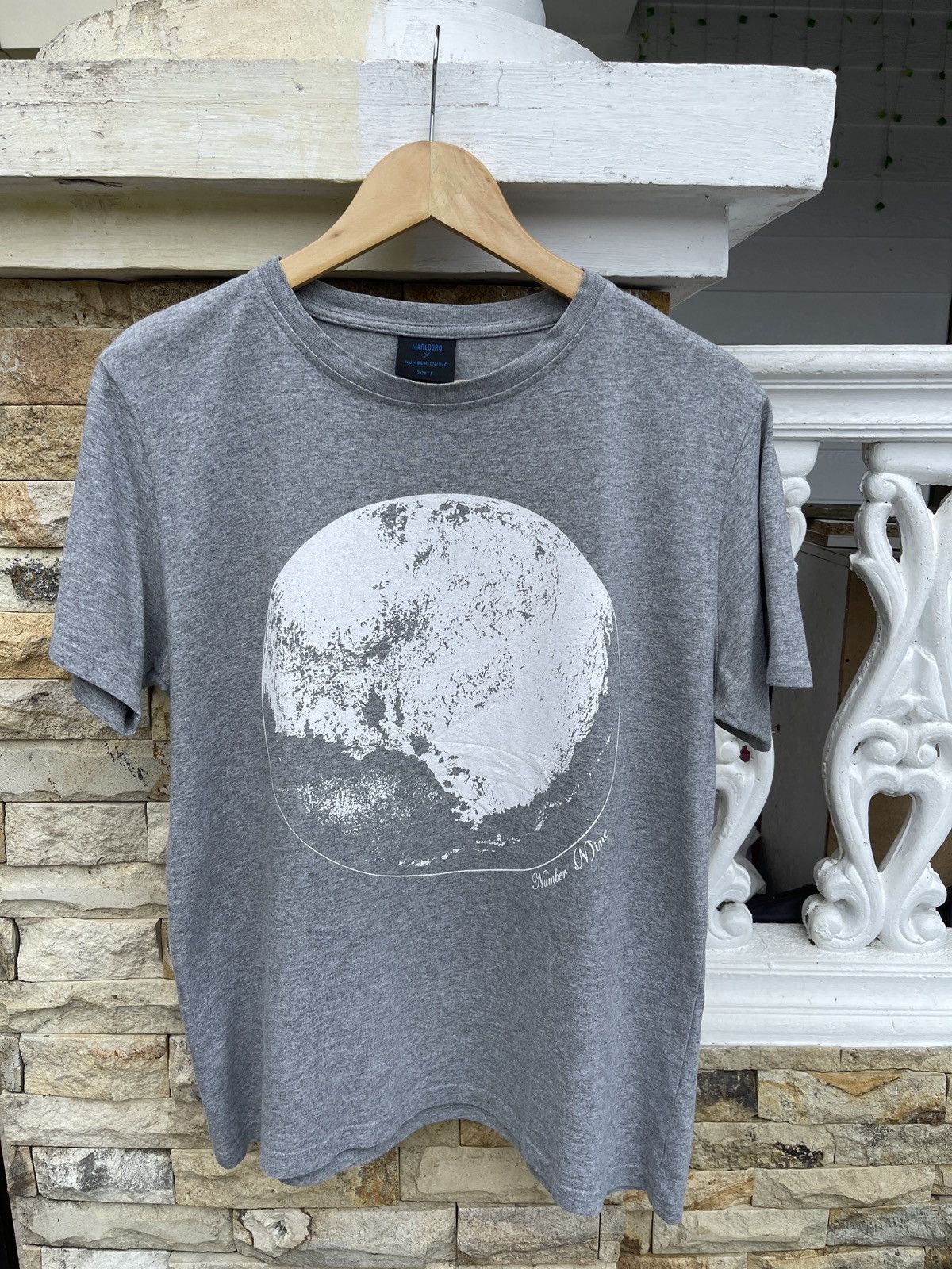 image of Art x Marlboro number (N)Ine X Marlboro Tee in Grey, Men's (Size Medium)