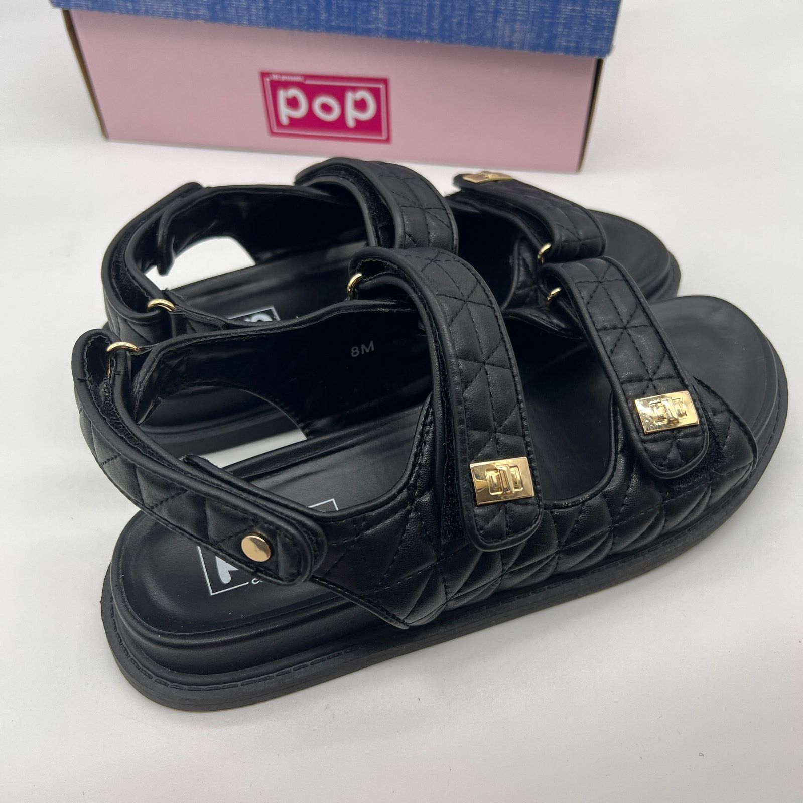 Other Pop Yield Open Toe Women's Footbed Sandals Black Size 8M Size US 8 / IT 38 - 5 Thumbnail