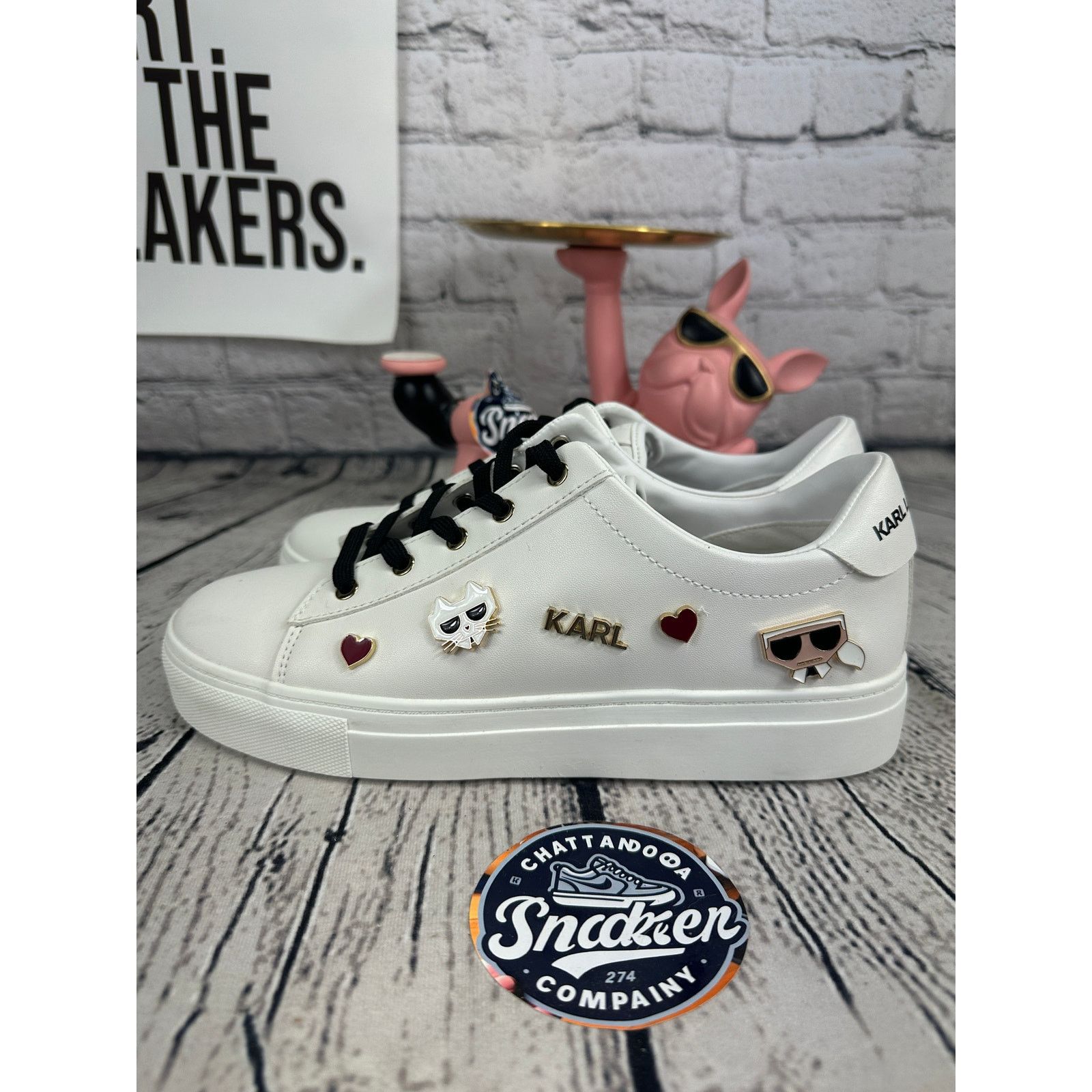 Karl Lagerfeld Karl Lagerfeld Paris Cate Pins Shoes Womens 9 White Sneaker Size US 9 / IT 39 - 3 Thumbnail