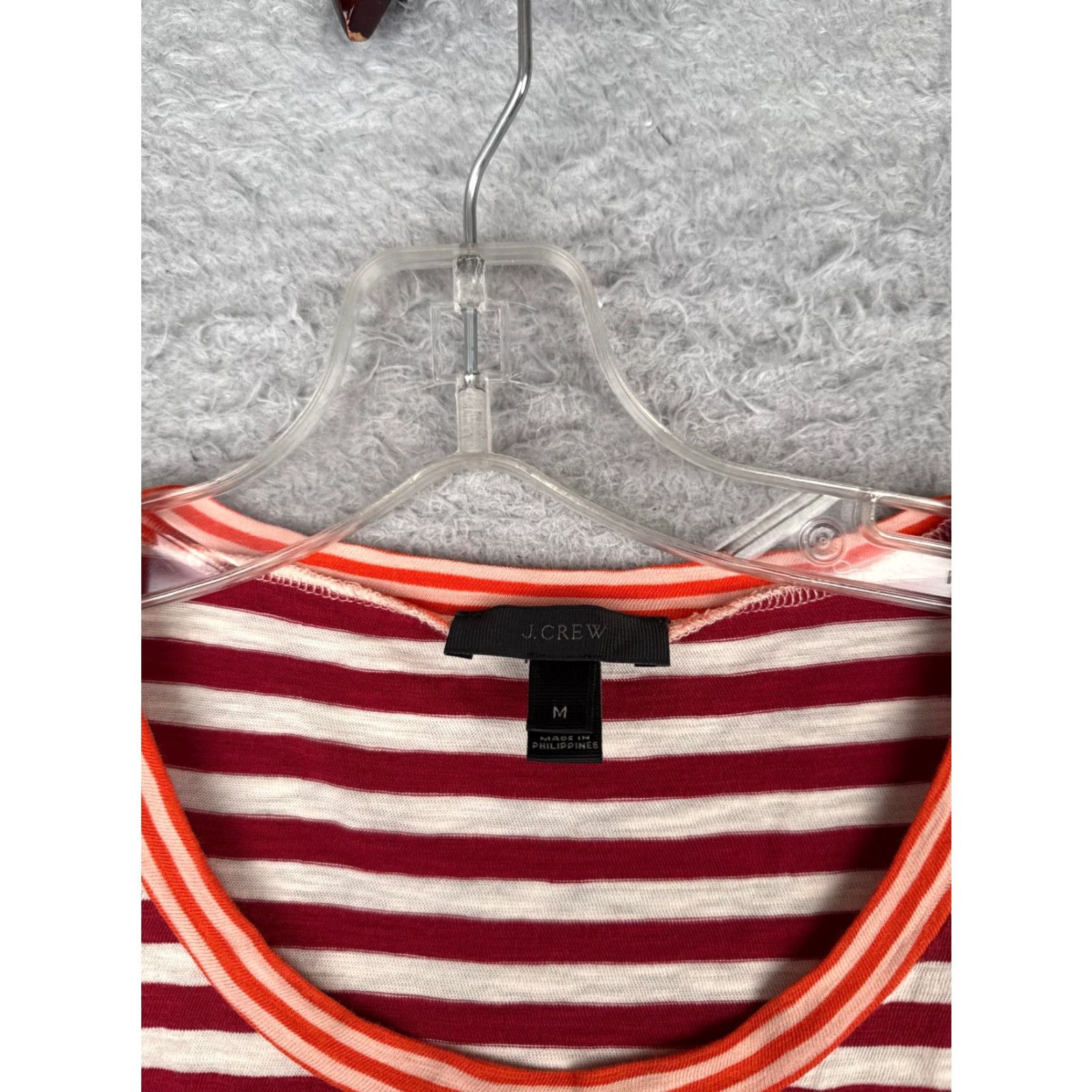 J.Crew J.Crew Shirt Teens Medium Red White Stripe Crew Neck Cotton Short Sleeve Size M / US 6-8 / IT 42-44 - 7 Thumbnail