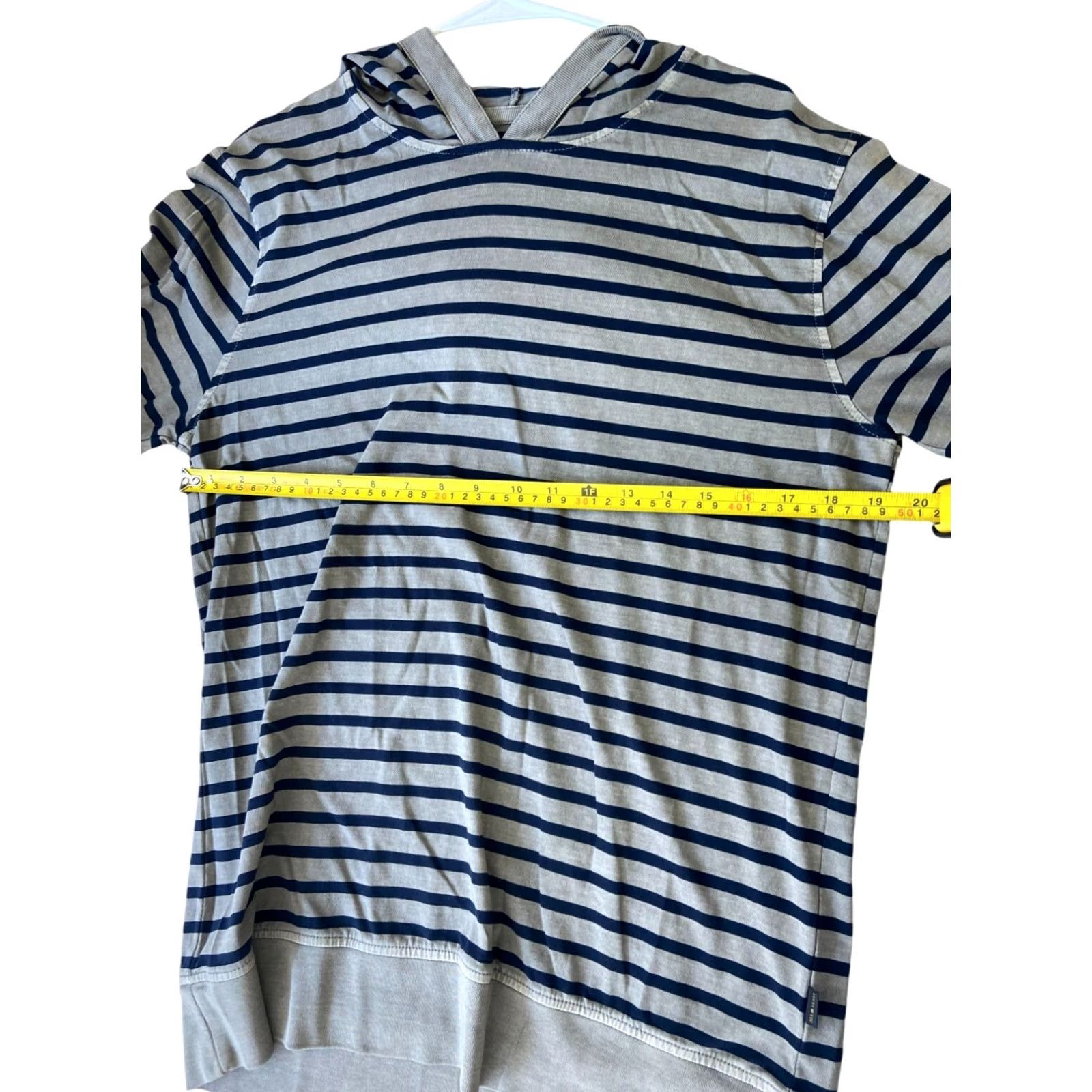 Lucky Brand Lucky Brand Mens Hoodie Size M Blue Gray Striped V-Neck Long Sleeve Pullover top Size US M / EU 48-50 / 2 - 5 Thumbnail