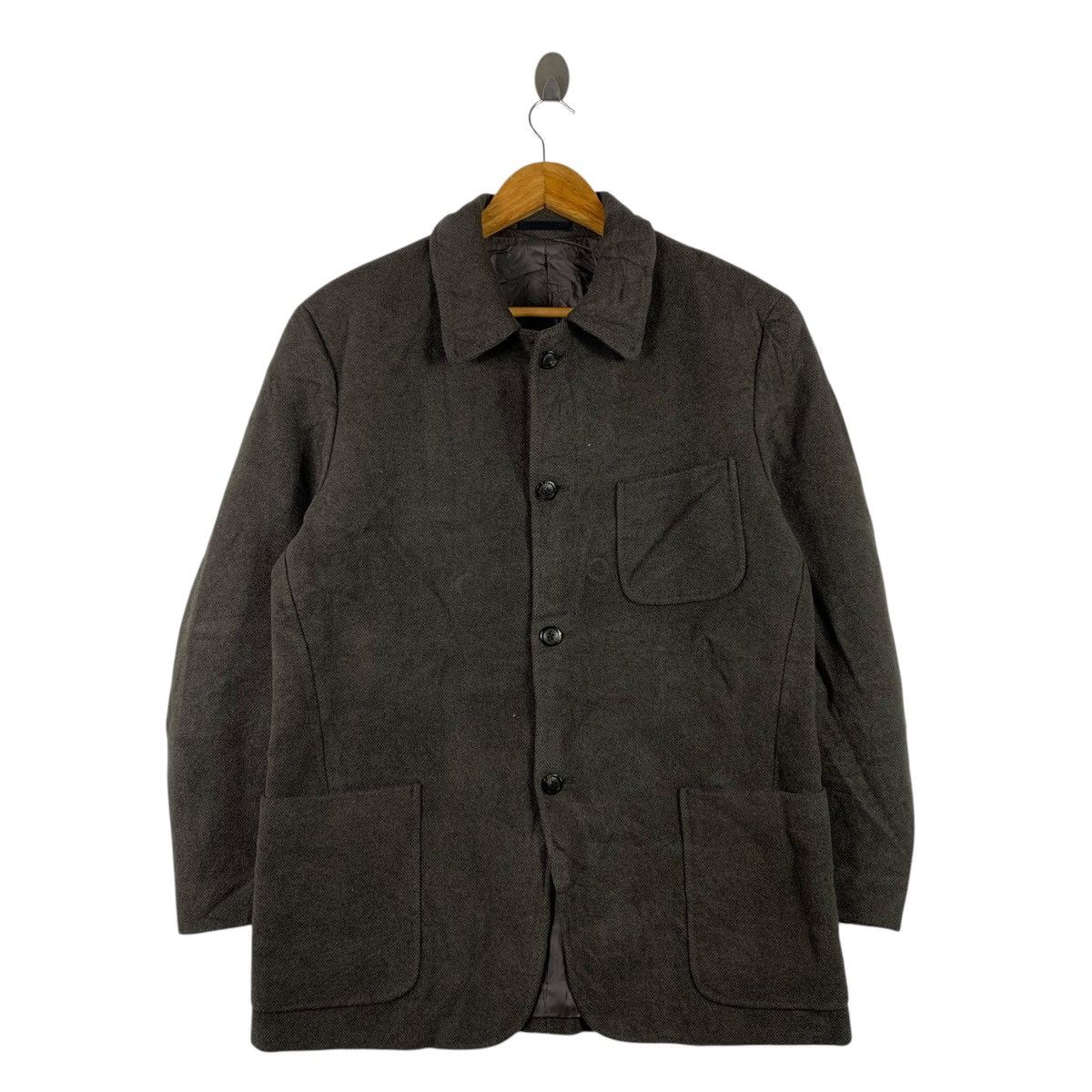 Burberry Vintage BURBERRYS LONDON Green Multi Pockets Blazer Coat Size US L / EU 52-54 / 3 - 1 Thumbnail